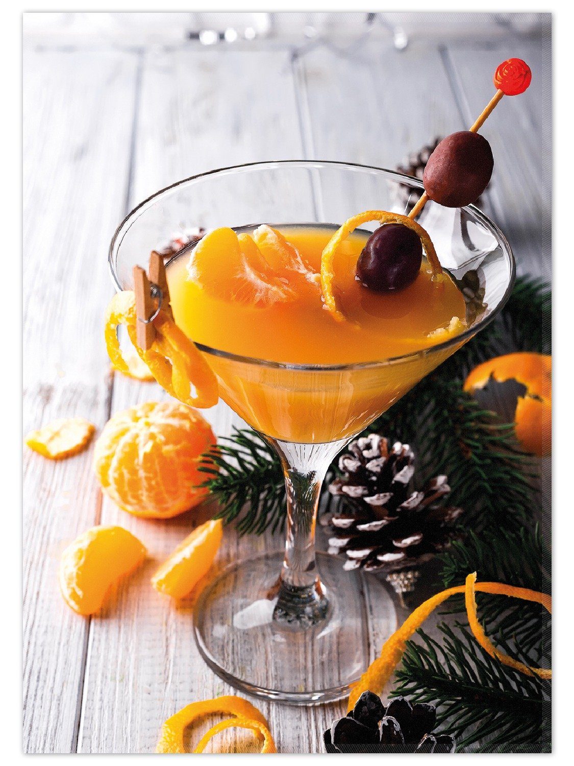 Wallario Teppich Winterlicher Cocktail in orange, rechteckig, rutschfest. € 46,95