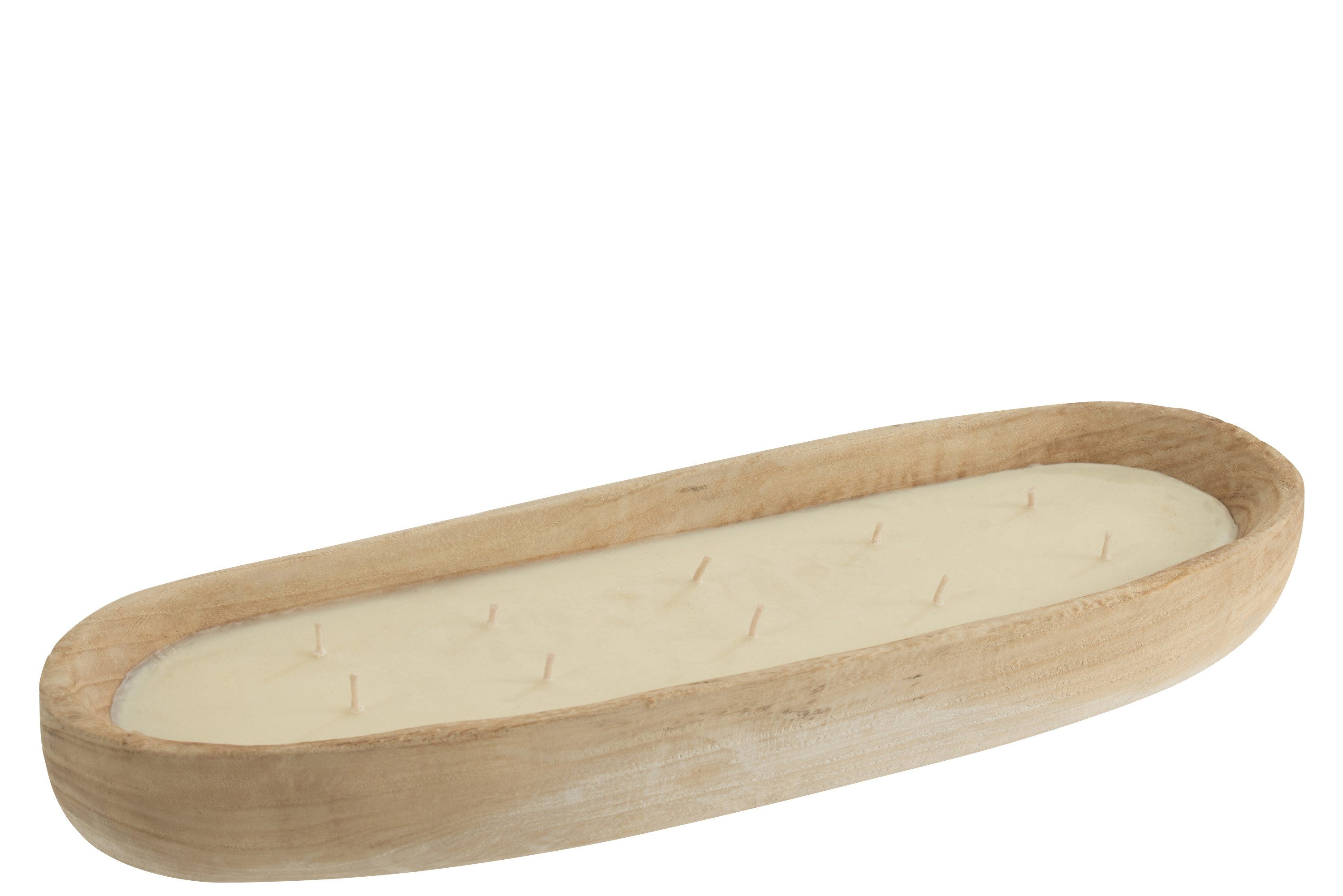 J-line Outdoorkerze Kerze Jenny Paulowniaholz Weiß Large