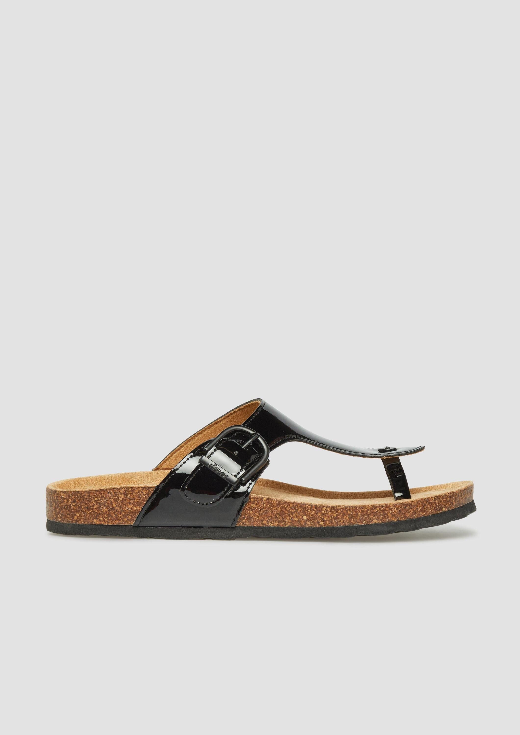 s.Oliver Pantoletten Sandale Pantoletten mit feinem Glanz-Finish
