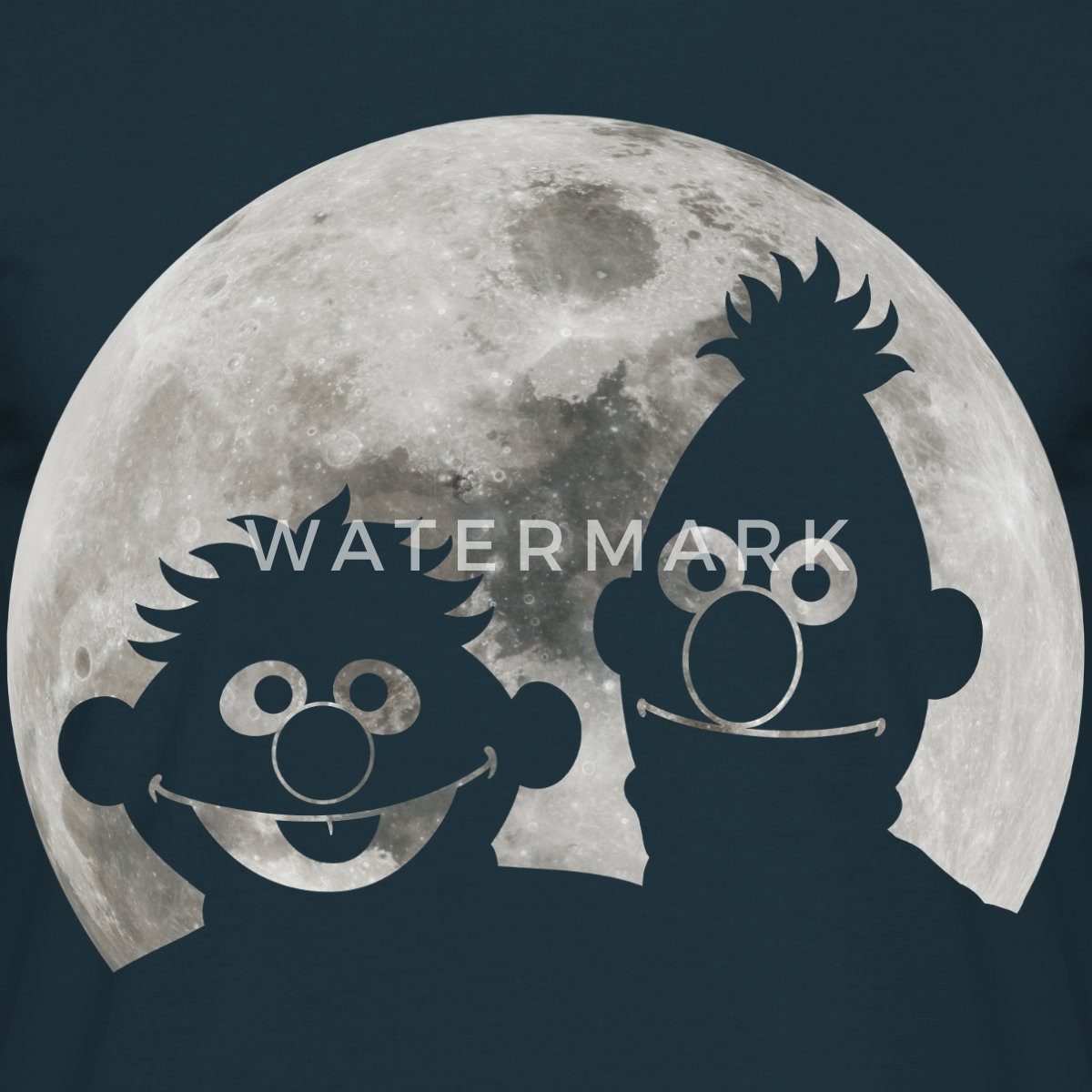 Spreadshirt T-Shirt Sesamstraße Ernie & Bert Bei Mondschein Männer T-Shirt (1-tlg)