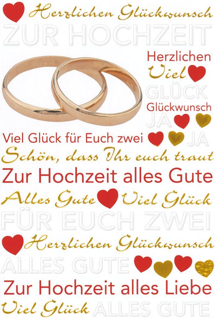 Grußkarten Hochzeit - Glückwunschkarte im Format 11,5 x 17 cm mit Briefumschlag