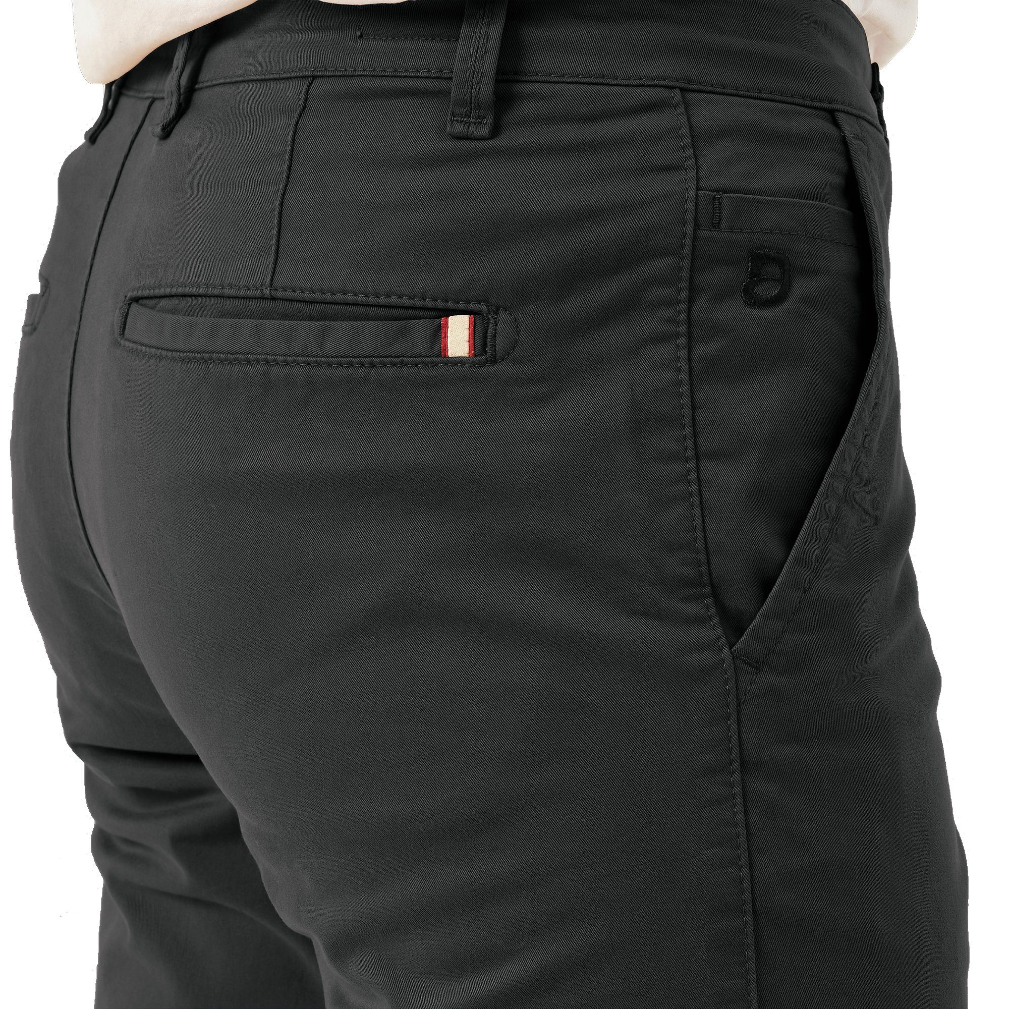 D'MARO Chinohose COTTON, ORGANIC Bio-Baumwolle Chinohose Slim 308 Herren Schwarz Fit 5-Pocket-Style,
