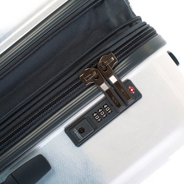 Heys Hartschalen-Trolley Tie-Dye blau, 76 cm, 4 Rollen, Reisegepäck Koffer groß Reisekoffer TSA Schloss Volumenerweiterung