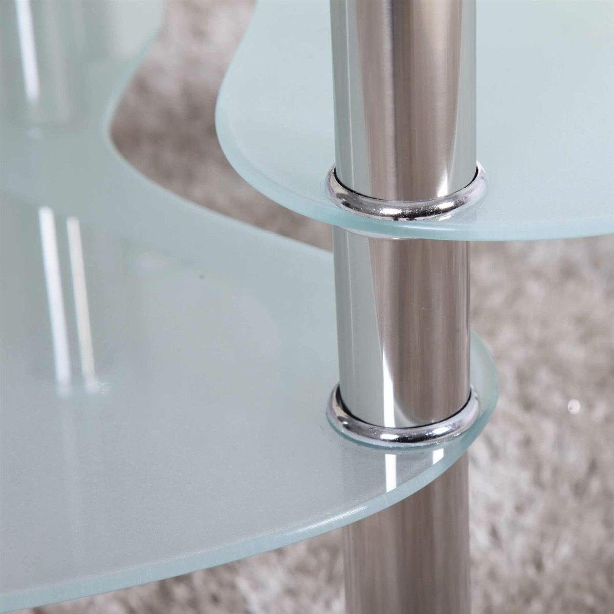 HOOZ Couchtisch HOOZ Couchtisch 98x55cm Klarglas mit sandierter Ablage (Wohnzimmertisch, perfekt als Beistelltisch), Tischplatte Klarglas mit satinierter Ablage