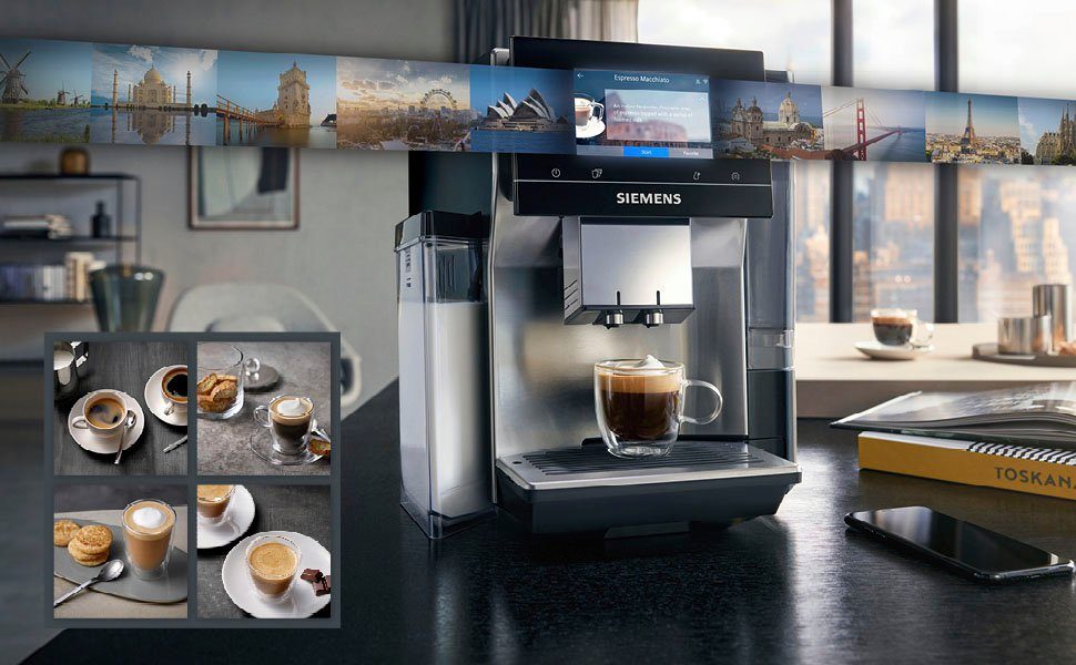 SIEMENS Kaffeevollautomat EQ.700 integral zu Kaffee-Favoriten Full-Touch-Display, individuelle - TQ707D03, bis 30