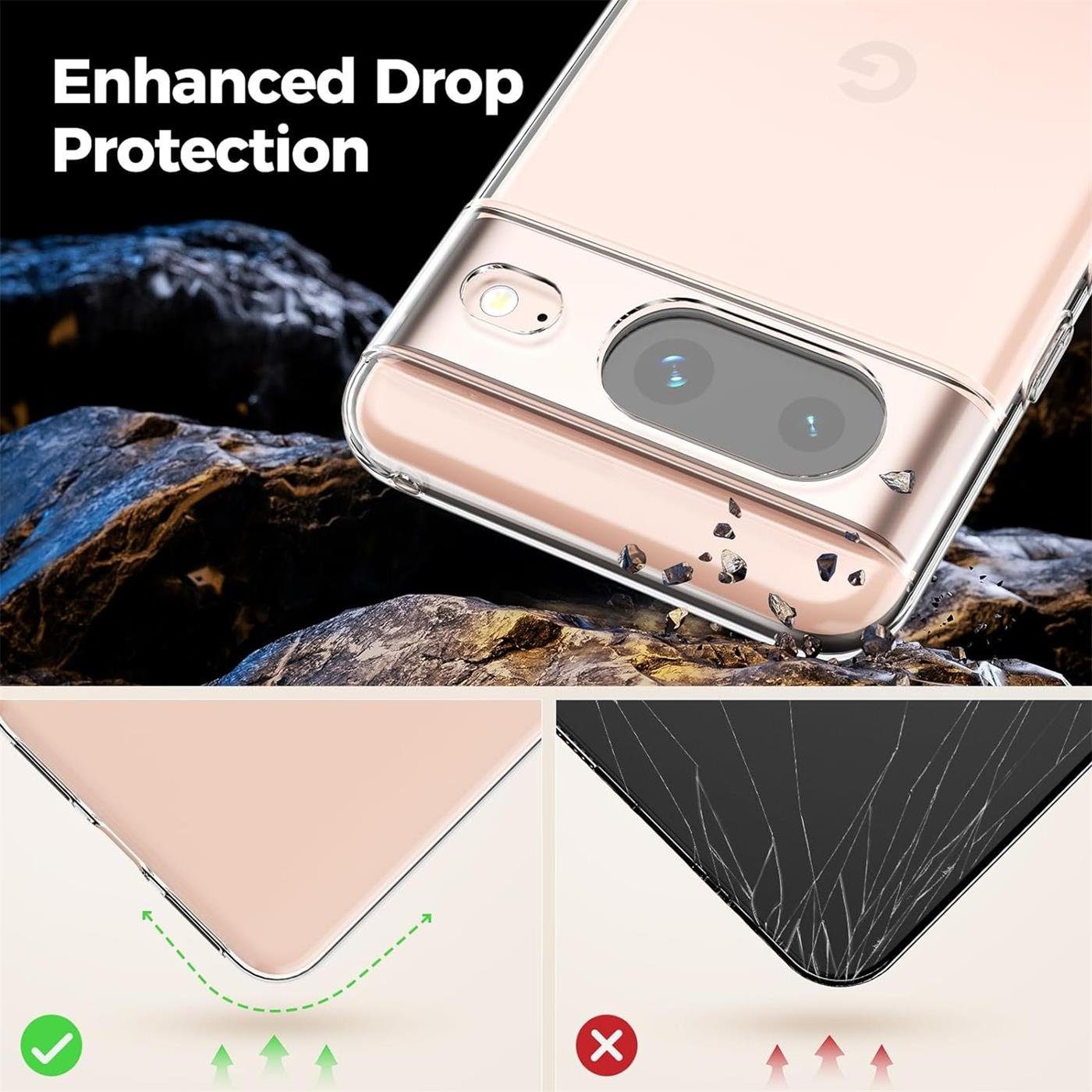 CoolGadget Handyhülle Transparent Ultra Slim Case für Google Pixel 8 6,2 Zoll, Silikon Hülle Dünne Schutzhülle für Pixel 8 Hülle – Bild 5 von 5