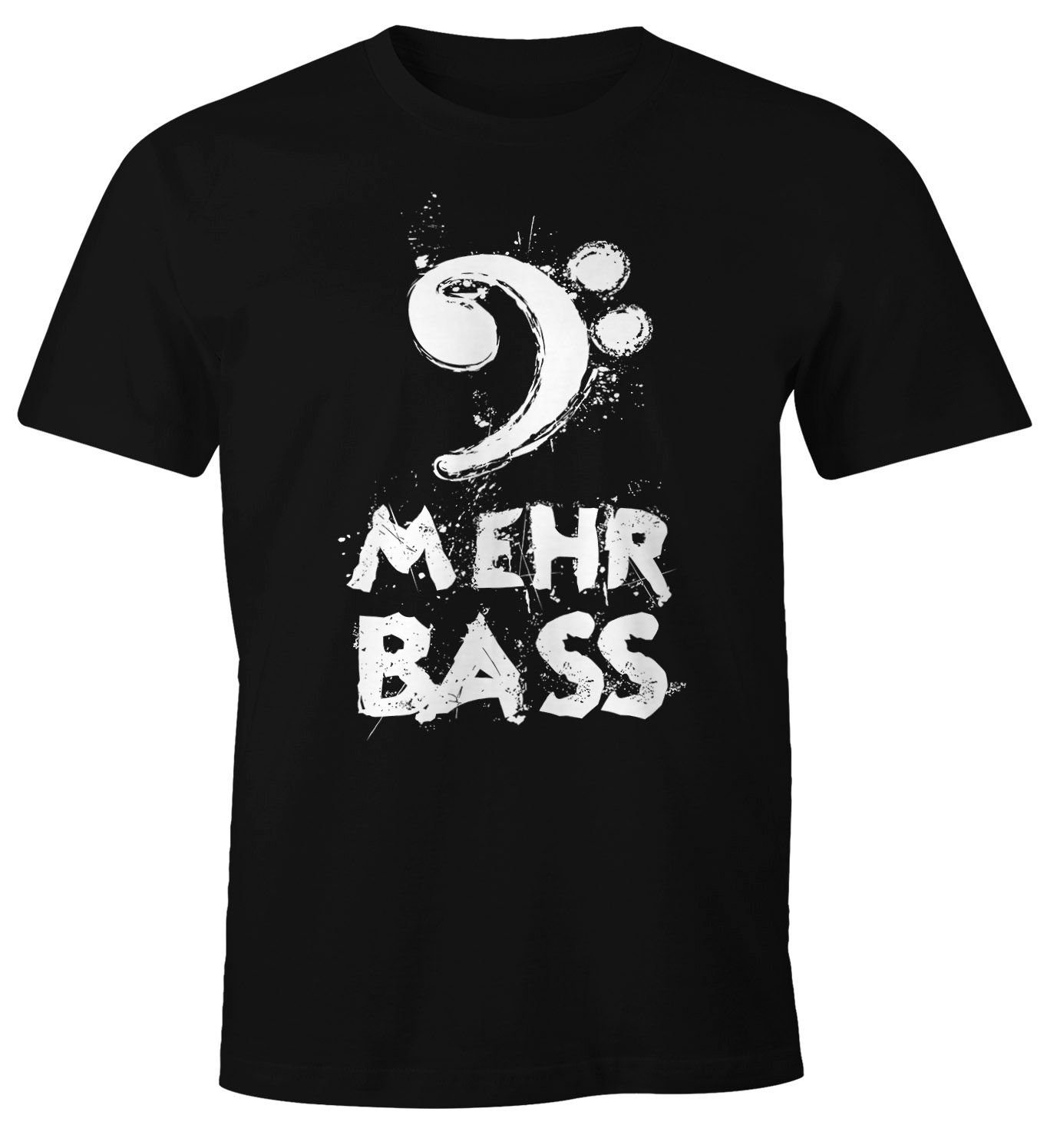 MoonWorks Print-Shirt Herren T-Shirt Mehr Bass Musik Party Moonworks® mit Print schwarz