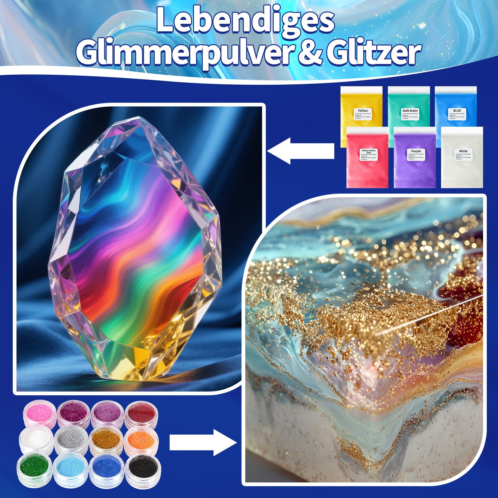 Bundviel Epoxidharz 256oz/64oz Epoxidharz Set Kristallklar Anfänger Set Harz gießen Set