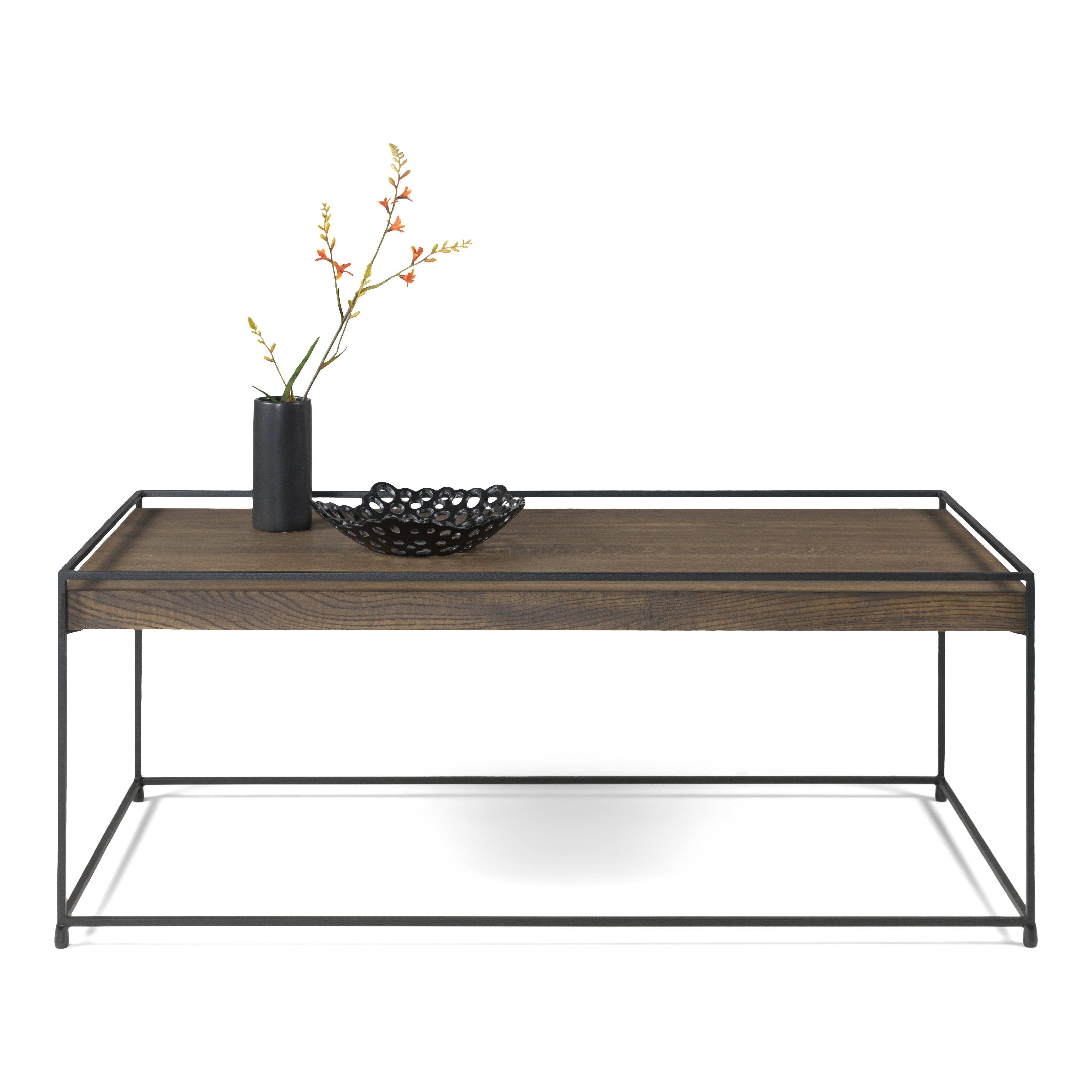 Furniture - Beistelltisch Beistelltisch 120 120x46x60cm Design THIN Torna WALNUT Torna Schwarz WOOD