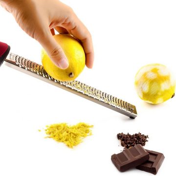 Lubgitsr Multireibe 1 Artikel Küchenreibe für Zitrusfrüchte,Hartkäse, Ingwer,Schokolade, Kohlenstoffstahl, (1-St)