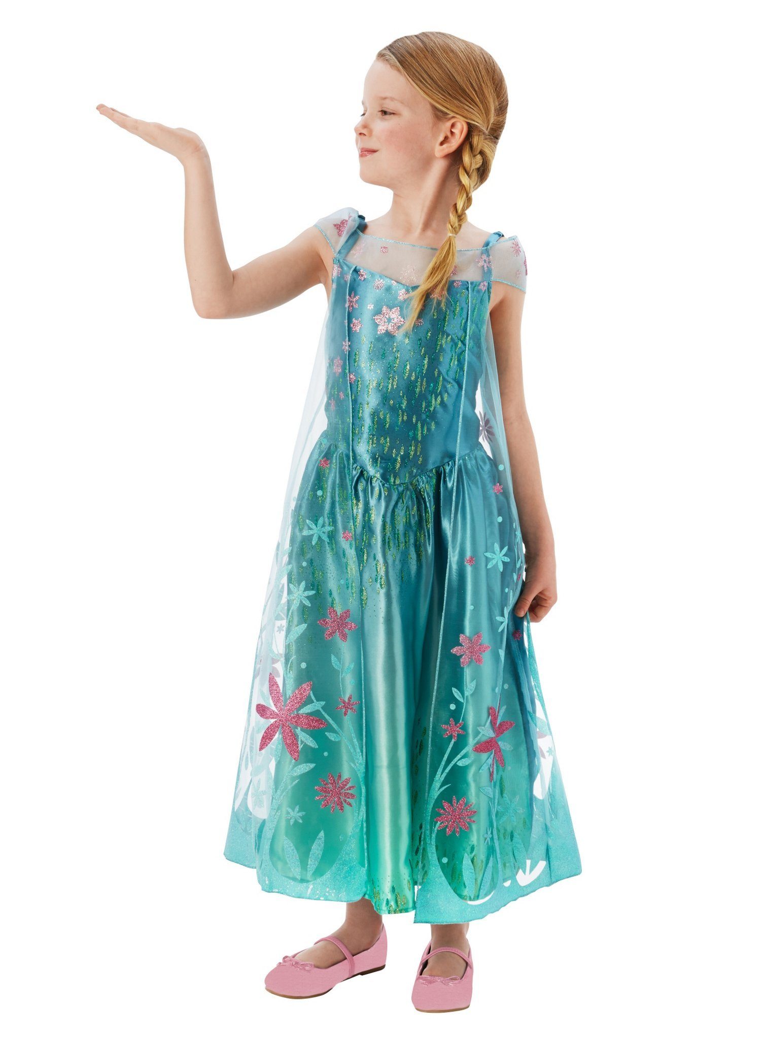 Rubie´s Prinzessin-Kostüm Die Eiskönigin Elsa Blumenkleid, Original Elsa Kinderkostüm aus dem Kurzfilm 'Party-Fieber'