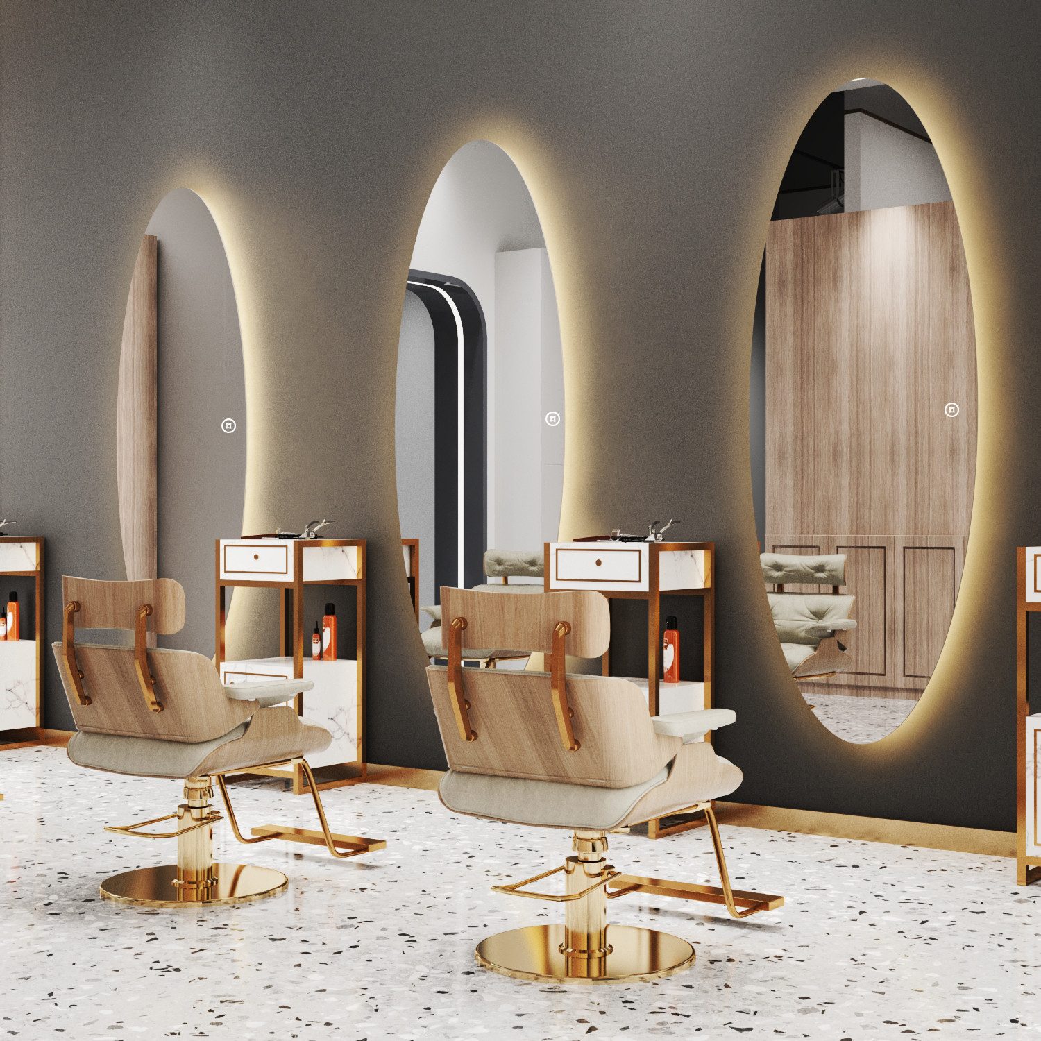WDWRITTI Spiegel groß für Friseurladen Hotel Garderobe & Flur Schlafzimmer Wohnzimmer (Wandspiegel mit LED Beleuchtung, 1-St., 165x60, 145x60, 165x65), 3Lichtfarben, Dimmbar, Memory-Funktion