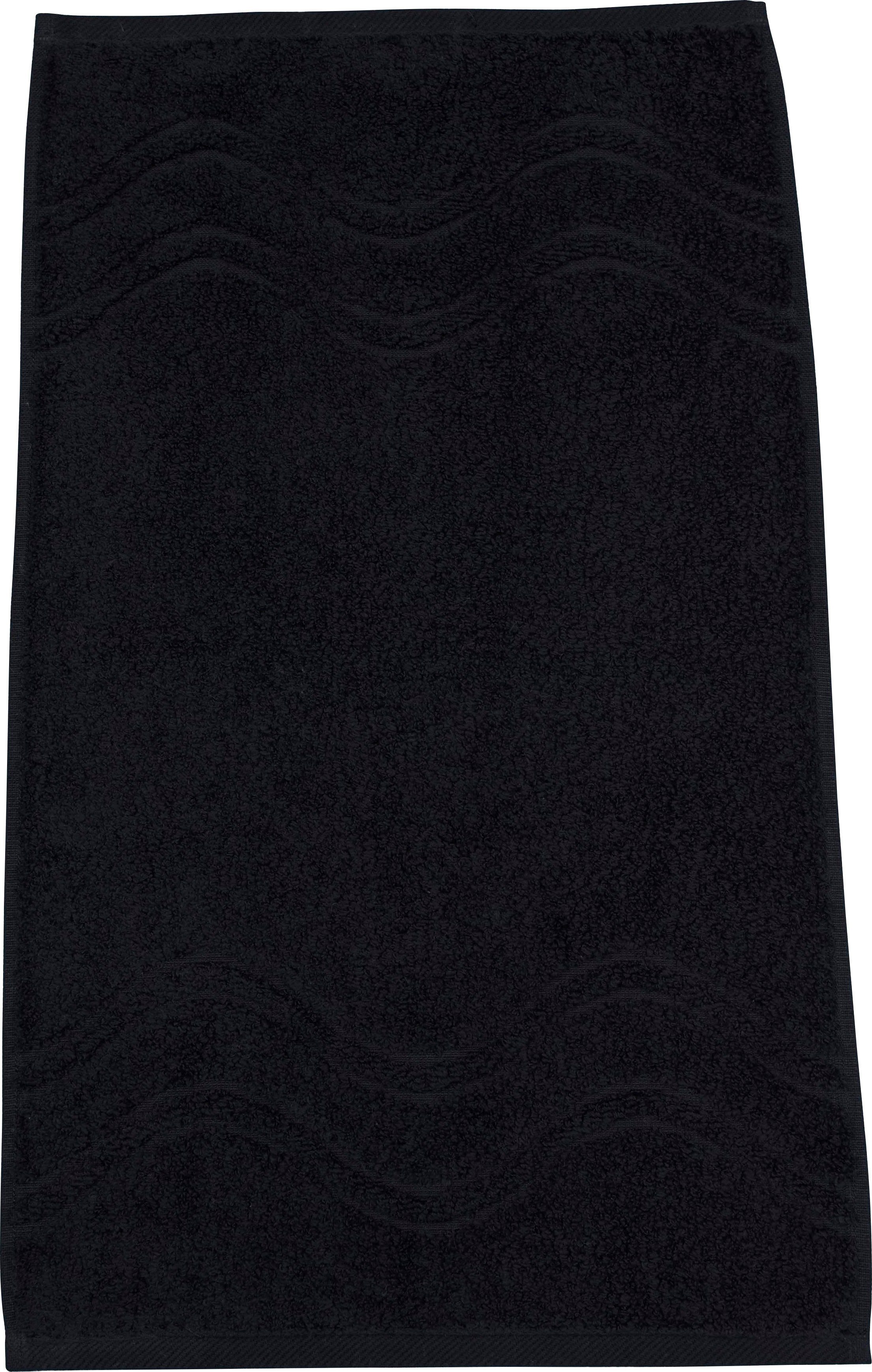 ROSS Gästehandtuch feeling, Frottier Wellen-Bordüre (6-St), mit schwarz Cashmere