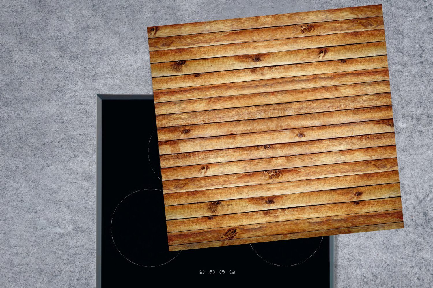(1 Regale MuchoWow Ceranfeldabdeckung, Vinyl, cm, - - 78x78 Holz Vintage, Herdblende-/Abdeckplatte Arbeitsplatte für tlg), küche