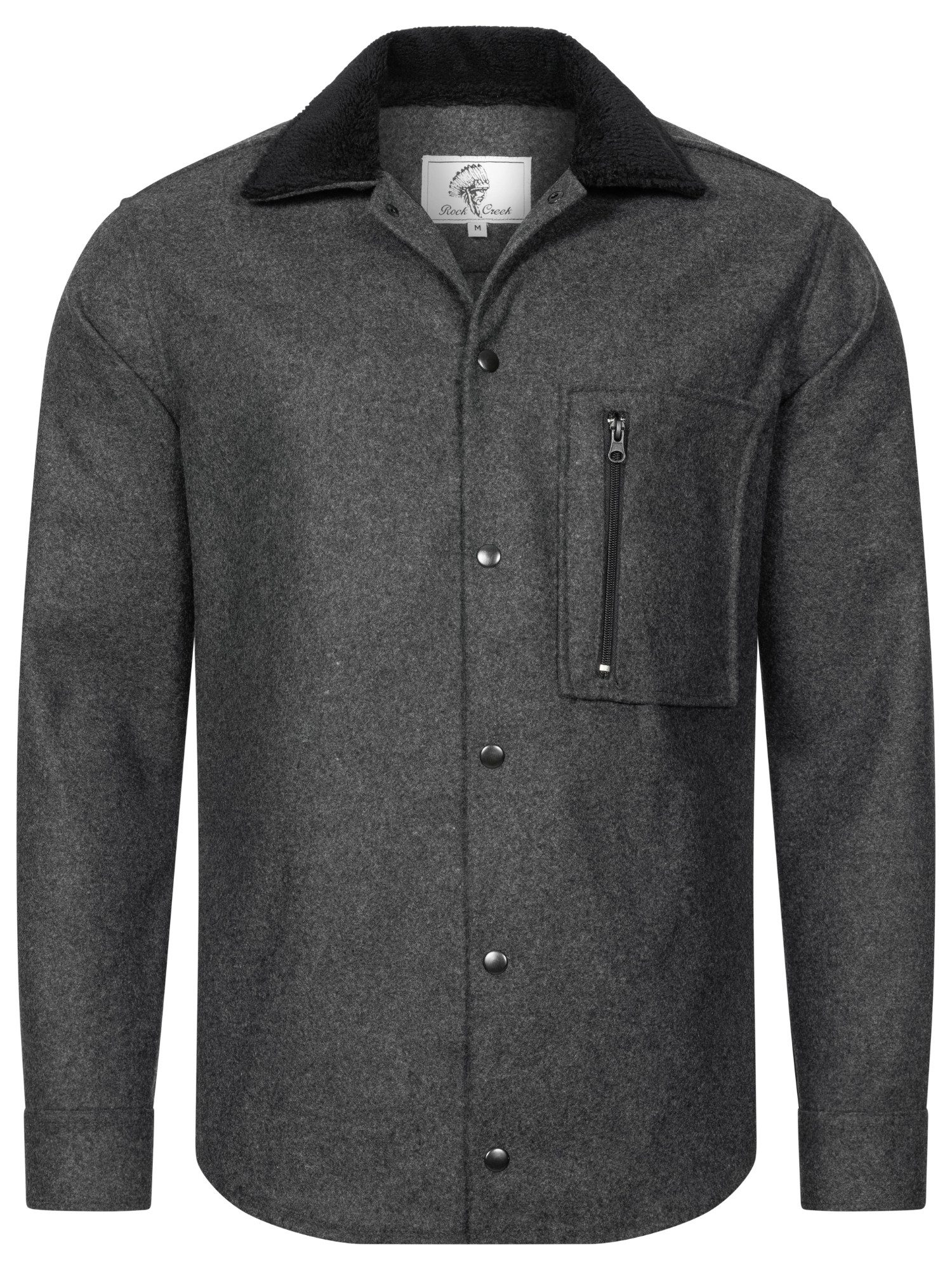 Rock Creek Flanellhemd Herren Hemd mit Teddyfell-Kragen günstig online kaufen