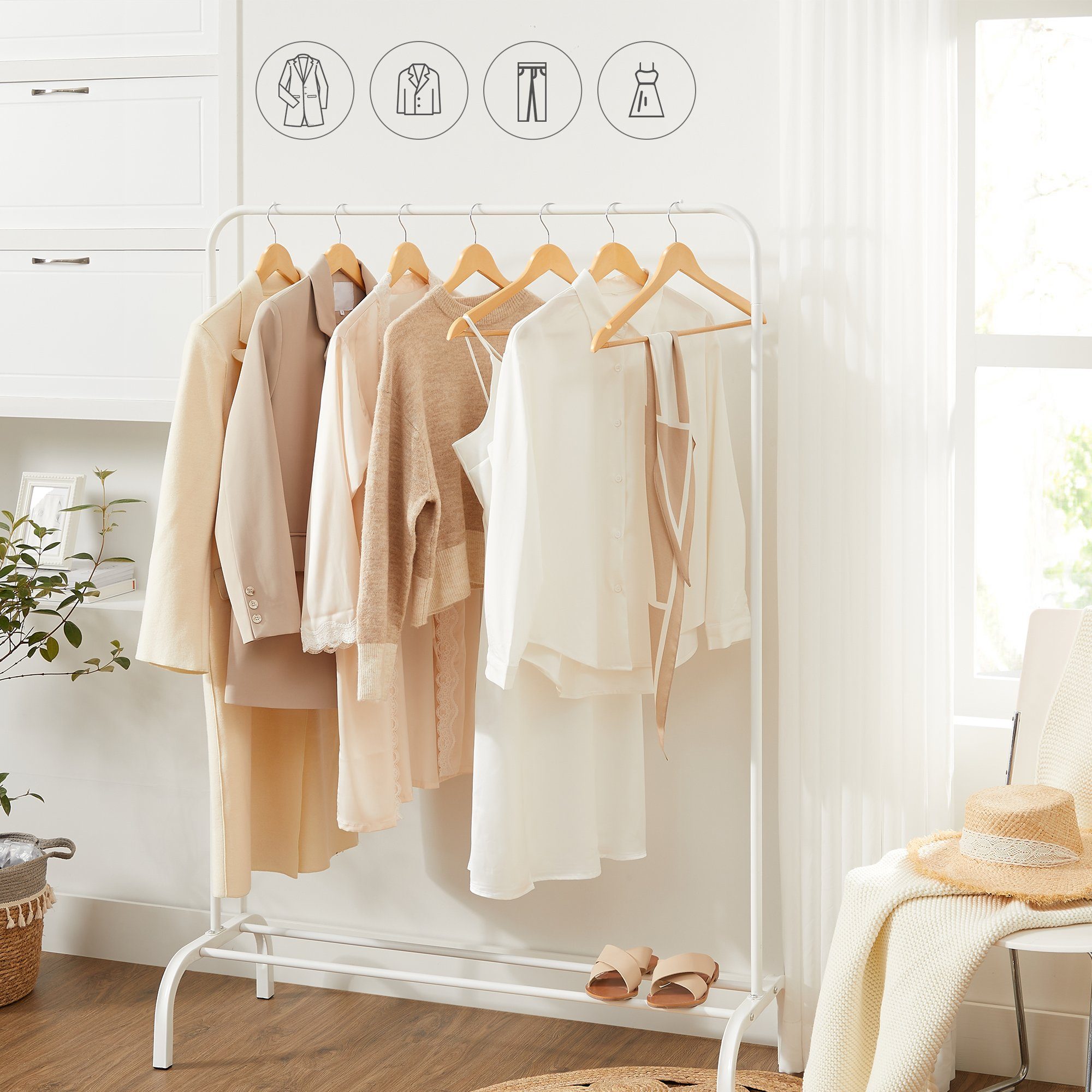 SONGMICS Kleiderbügel Bügel, (20-tlg), Bügel aus Massivholz, Einkerbungen, günstig online kaufen