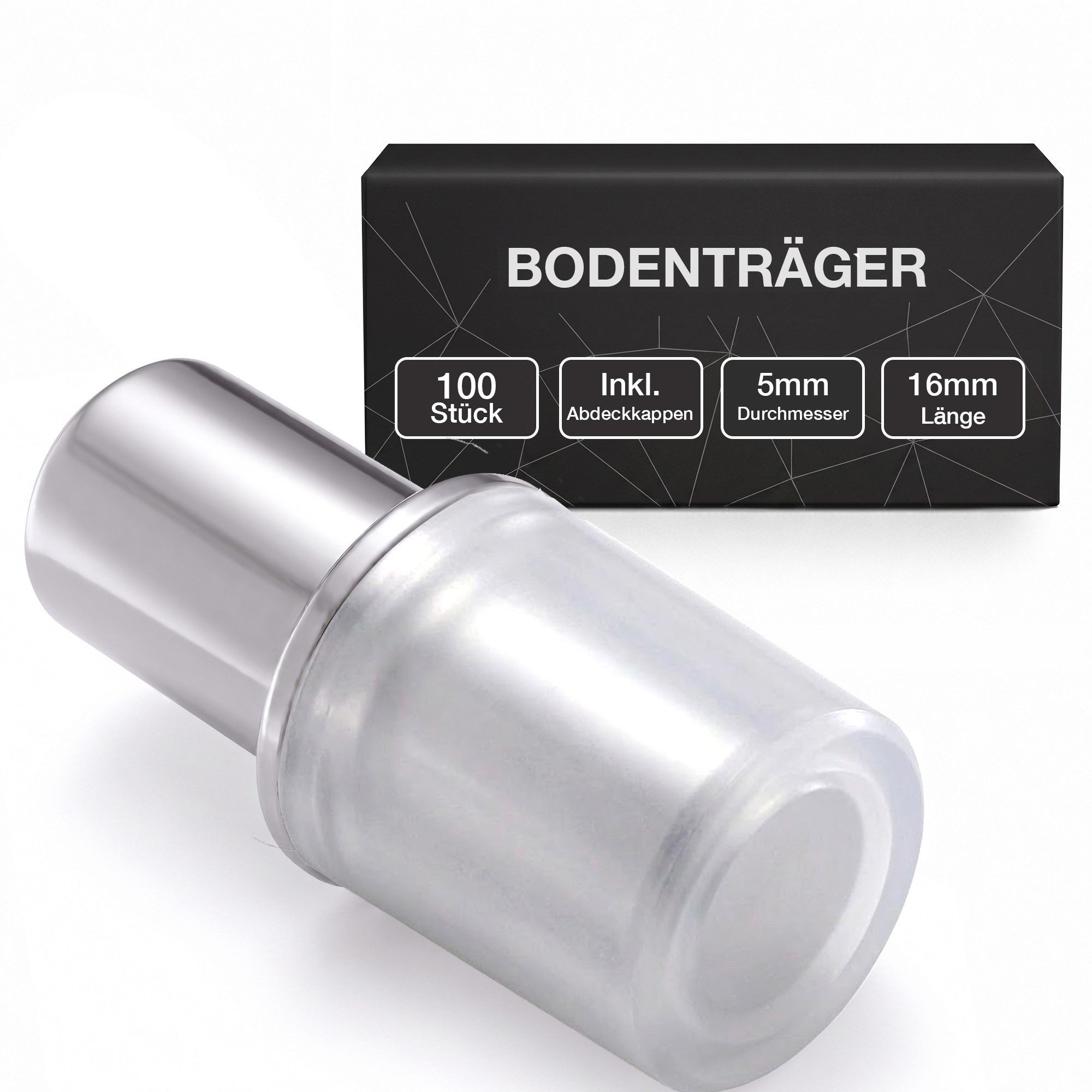 K-Möbel Wandregalhalter Bodenträger, Set 100-tlg., Für Glasboden und viel mehr