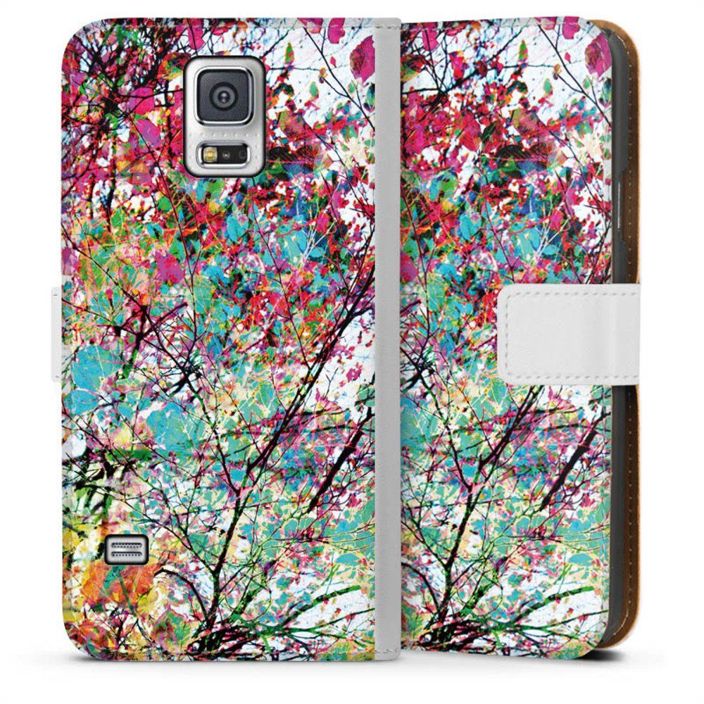 DeinDesign Handyhülle Malerei Blätter Kunst Autumn8, Samsung Galaxy S5 Hülle Handy Flip Case Wallet Cover Handytasche Leder