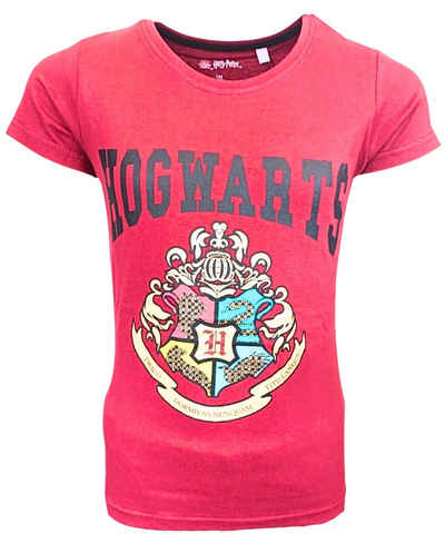 Harry Potter T-Shirt Hogwarts Mädchen Kurzarmshirt mit Glitzerdetails Gr. 134- 164 cm