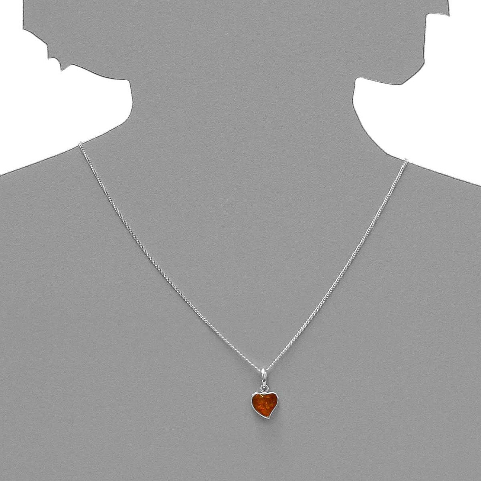 OSTSEE-SCHMUCK Kette mit Anhänger Ostsee-Schmuck Kette mit Anhänger Herz Kette mit Anhänger Herz (2-tlg)