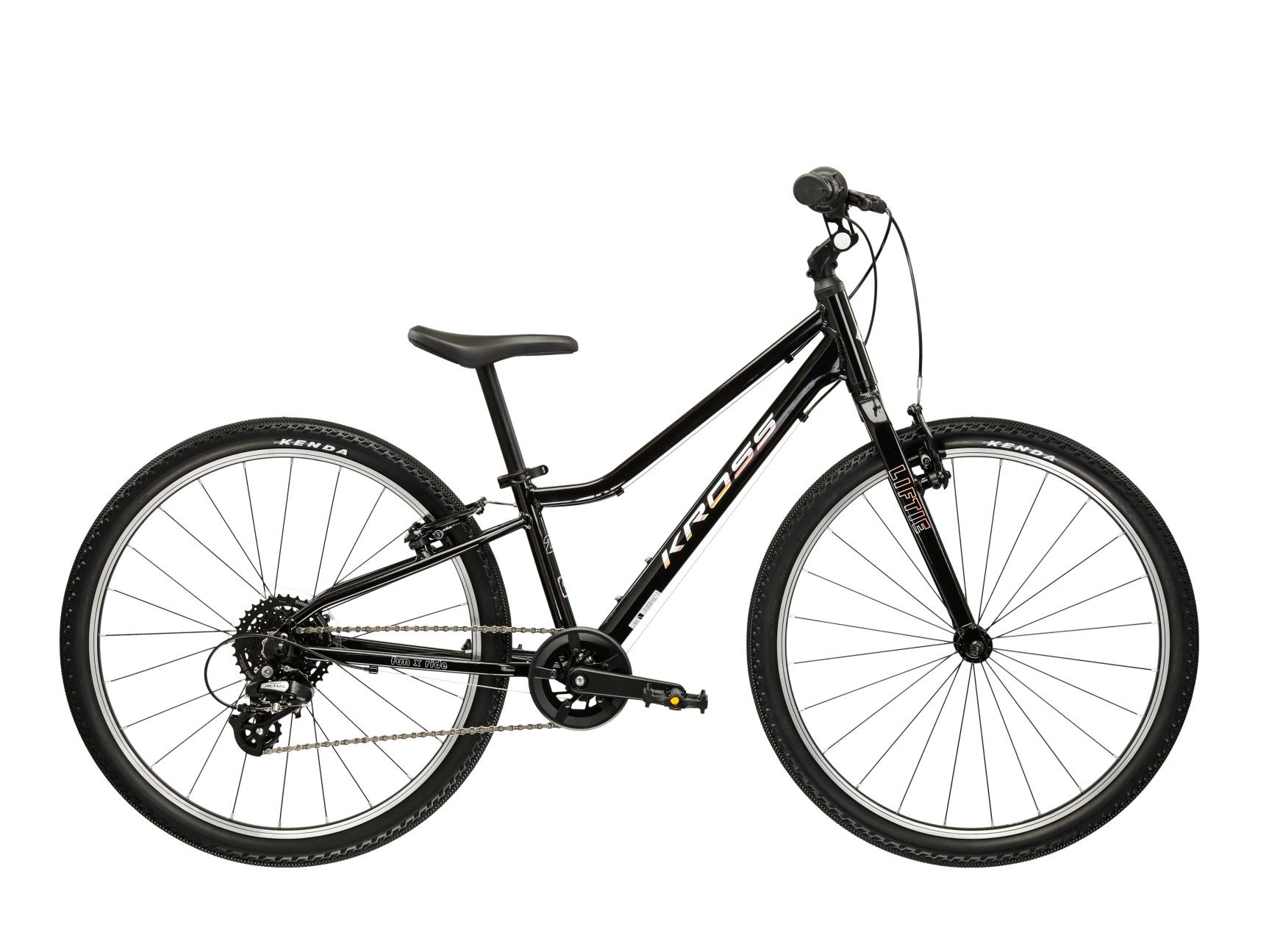 Kross Kinderfahrrad KROSS Kinderrad 24" Lightweight Liftie 8 Gänge schwarz 2026, 8 Gang Shimano ALTUS RD-M310 Schaltwerk, Kettenschaltung