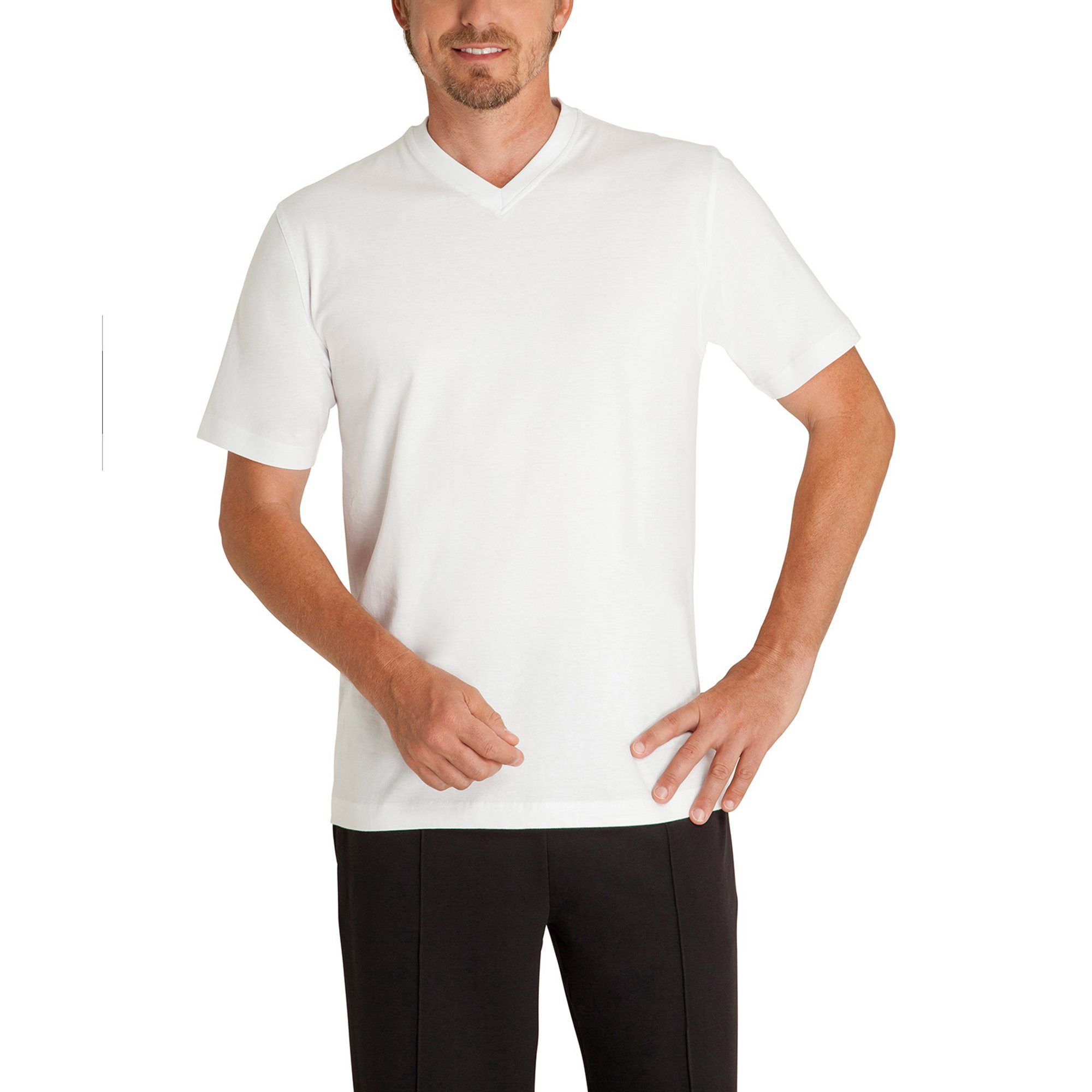 Hajo T-Shirt Herren T-Shirt 4er Pack Baumwolle (Packung, 4er Pack)
