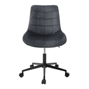 ML-DESIGN Bürostuhl Drehstuhl Ergonomischer mit Sitzfläche 360° drehbar Schreibtischstuhl, Bürohocker Grau Sitzfläche aus Samt mit 5 Rollen Sitzhöhe 38-51cm