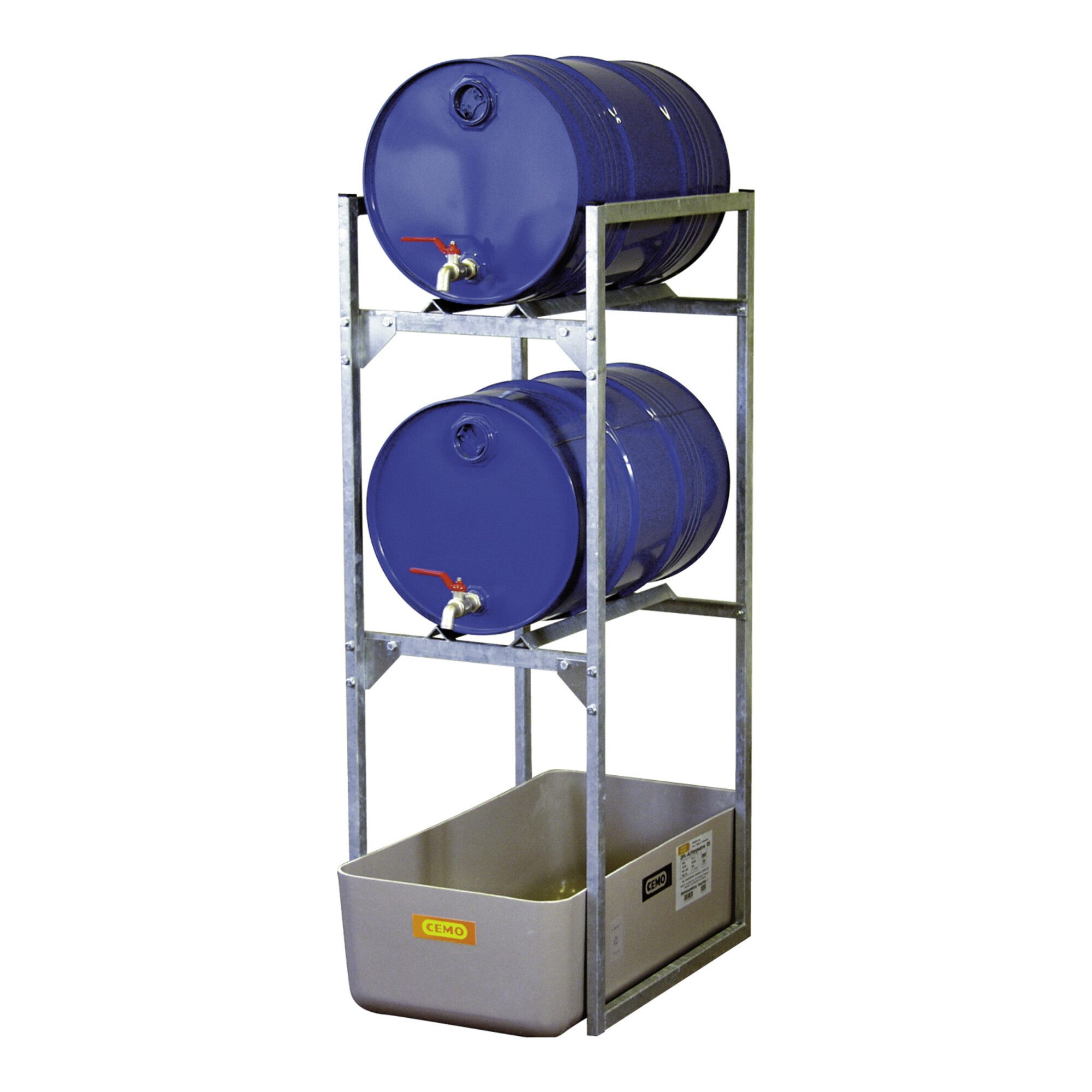 CEMO Trichter CEMO Fassregal Typ 120 + Fassauflage 2 x 60 l Fass