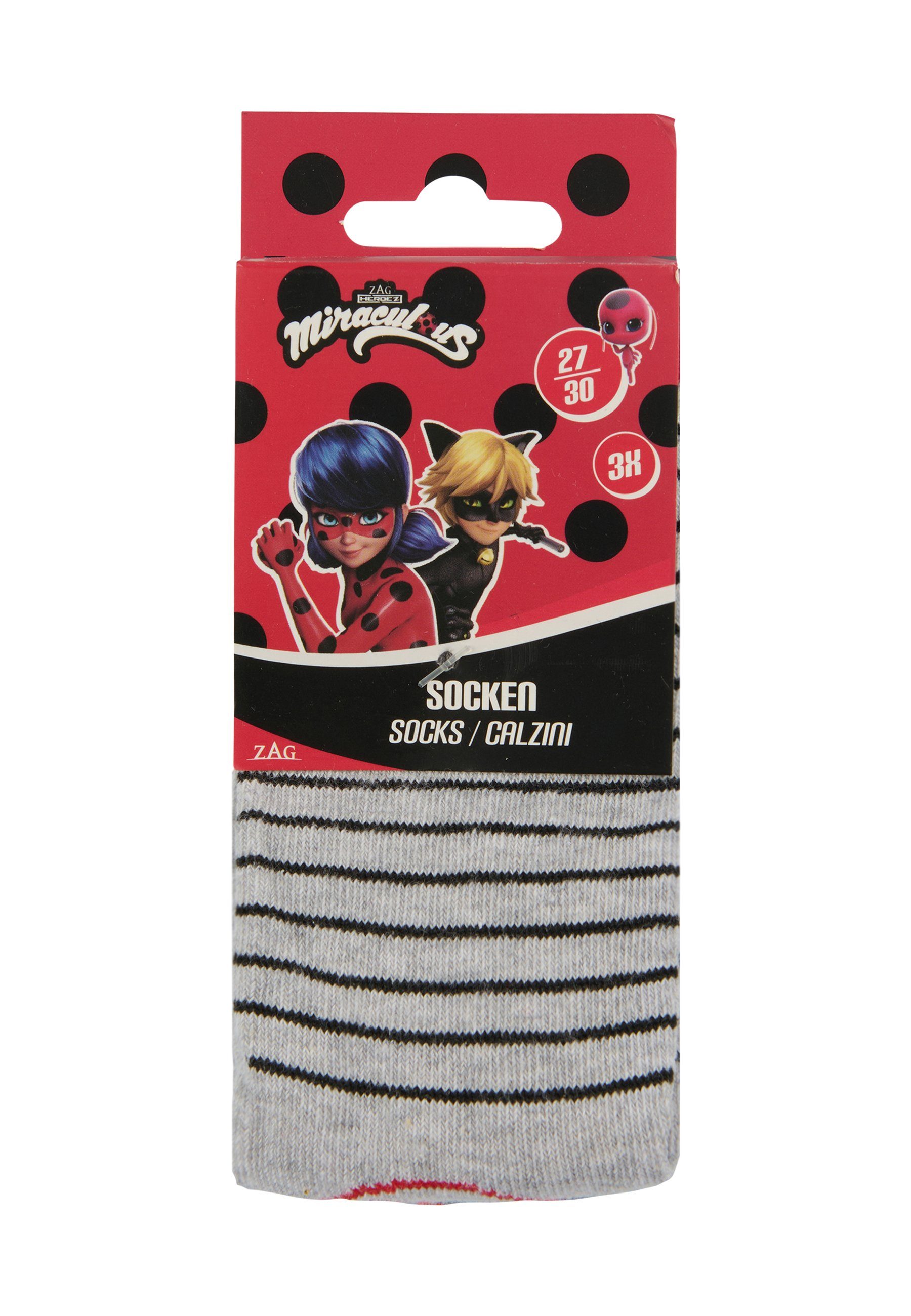 Socken Miraculous (3-Paar) Socken Mädchen ONOMATO! Bug Lady 3er Kinder Pack