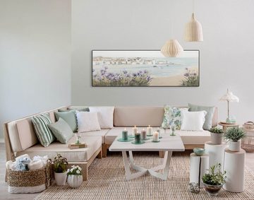 KUNSTLOFT Gemälde Mediterraner Traum 150x50 cm, Leinwandbild 100% HANDGEMALT Wandbild Wohnzimmer