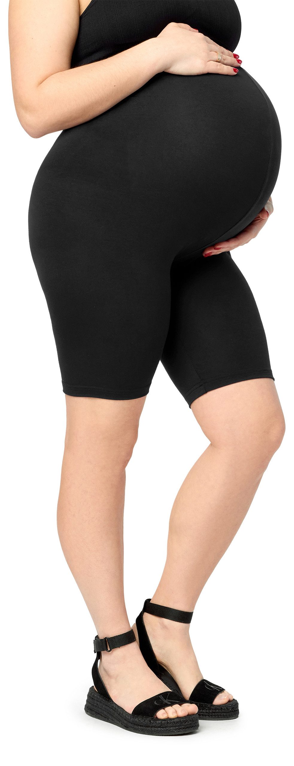 Umstandsleggings Große Größen Damen kurze Umstandstights aus Baumwolle MS10-465