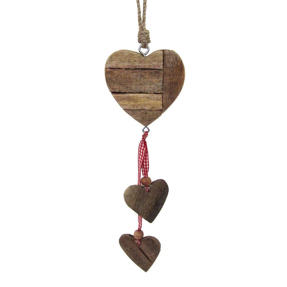 Gasper Hängedekoration HOLZ-HERZ-HÄNGER "PIECES". Herzen ca 15 und 6cm.
