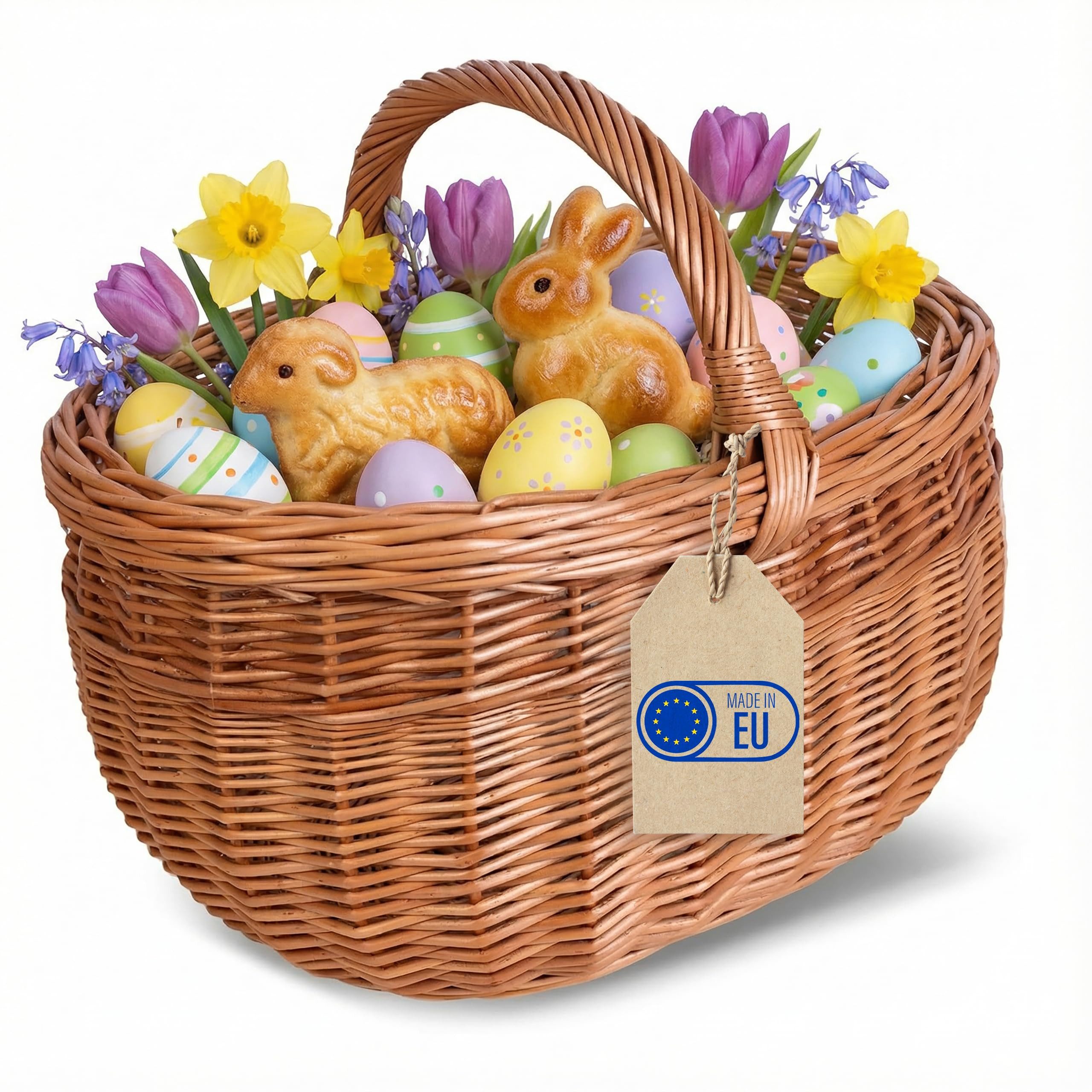 Creative Home Einkaufskorb Picknickkorb Stoffeinlage Weidenkorb