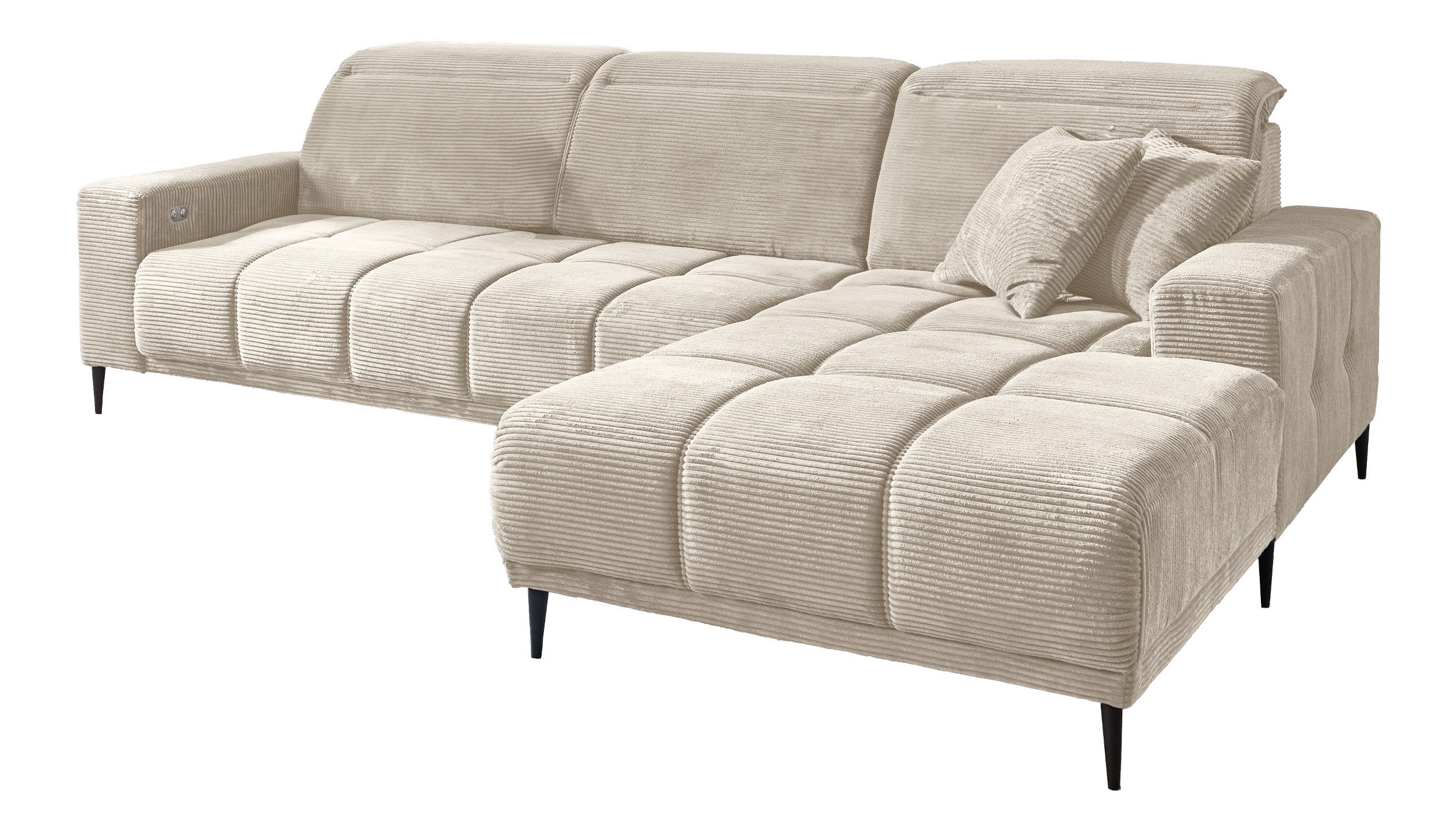 Massivart® Ecksofa MARISOL Cord grau, beige, günstig online kaufen