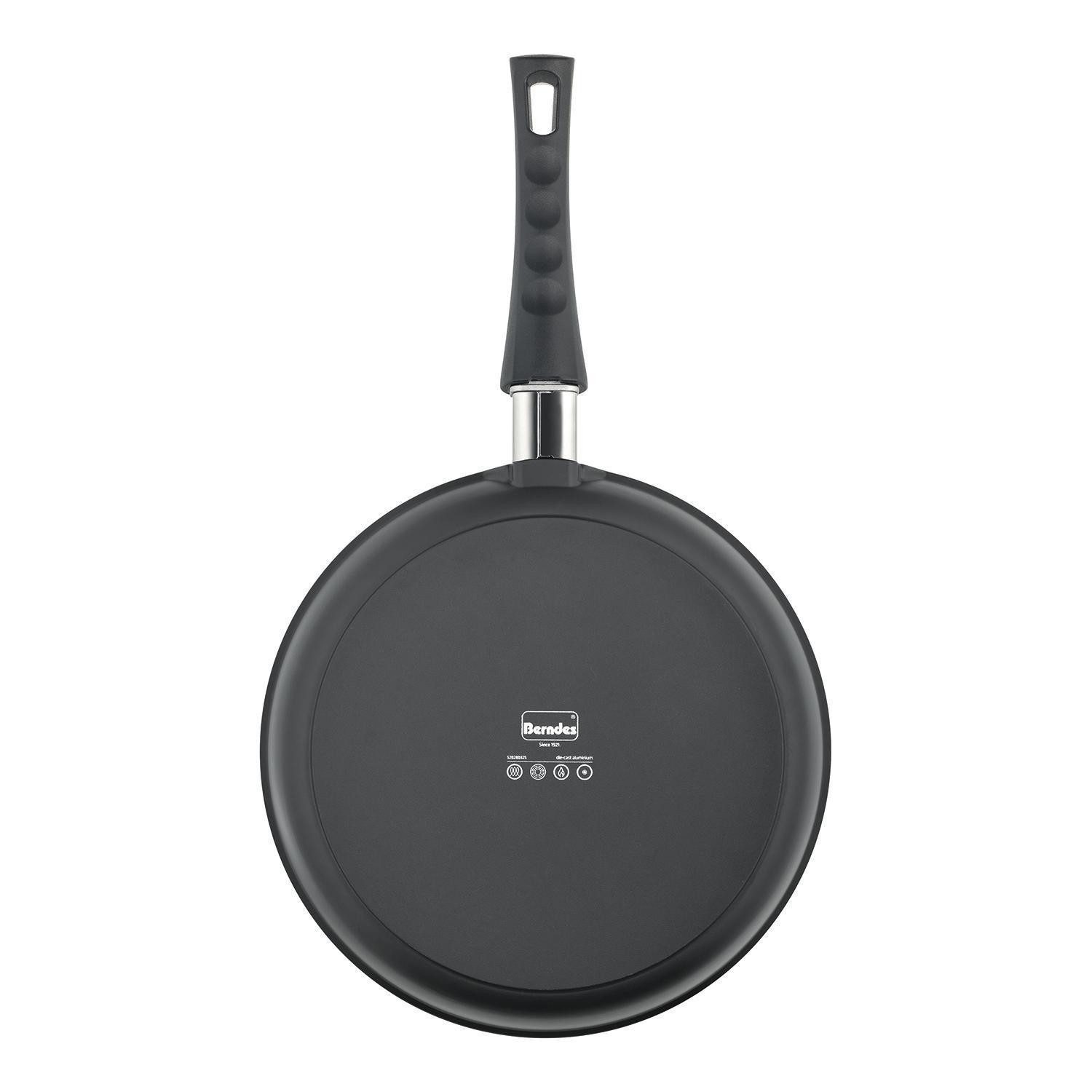 Berndes Schmorpfanne VARIO CLICK, Ø 28 cm, Schwarz, Antihaftbeschichtet, Aluminiumguss, inkl. Kunststoffgriff mit Klicksystem, Induktion