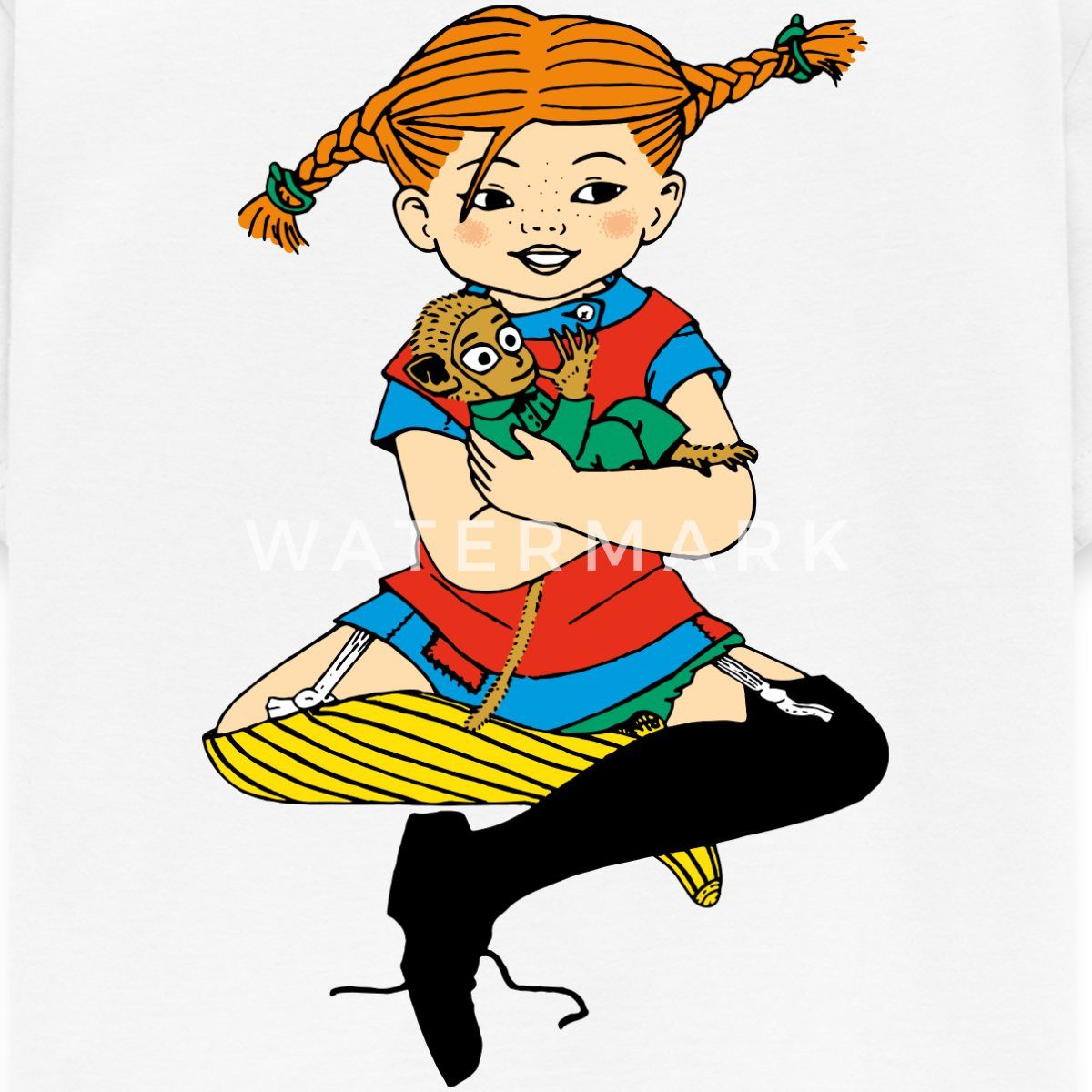 Spreadshirt T-Shirt Pippi Langstrumpf Zusammen Mit Herr Nilsson Kinder T-Shirt (1-tlg)