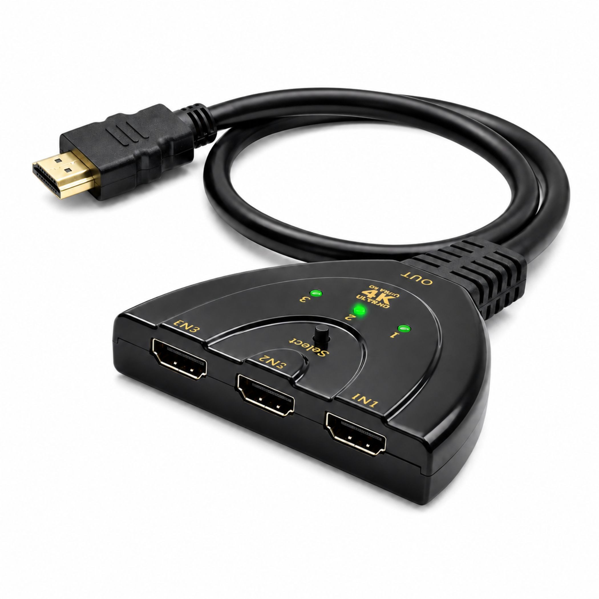 Bolwins G04C 3in1 HDMI Splitter Umschalter Verteiler Switch Wandler Adapter TV HDMI-Kabel, HDMI, HDMI (80 cm), Automatische Umschaltung Manuelle Umschaltung Plu – Bild 2 von 5