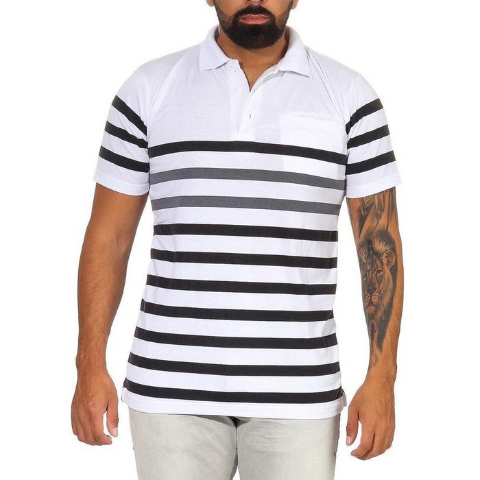 EloModa Poloshirt Herren Polo Shirt mit Brusttasche Kurz-Arm M L