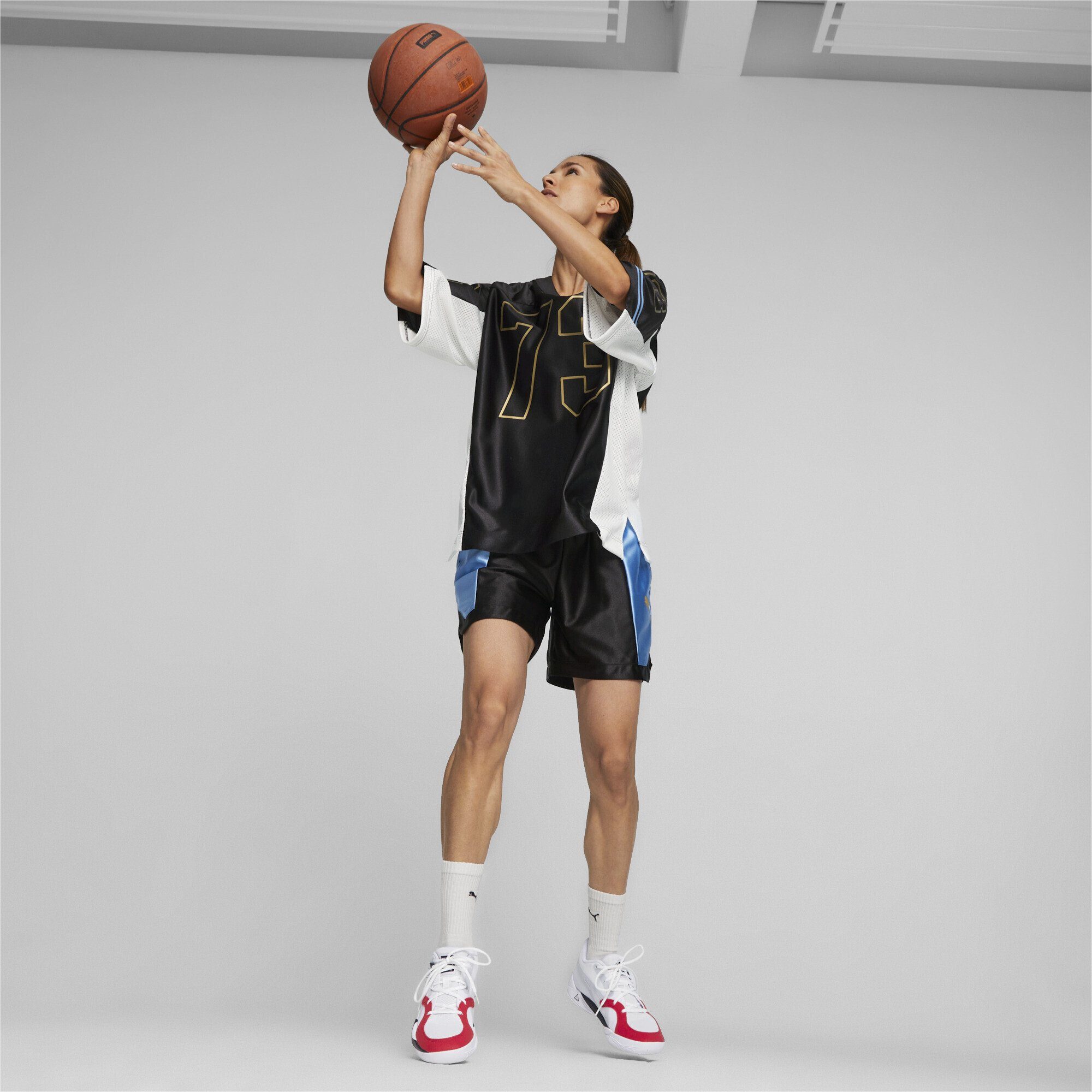Gold PUMA Damen Trikot Basketball Trainingsshirt Standard