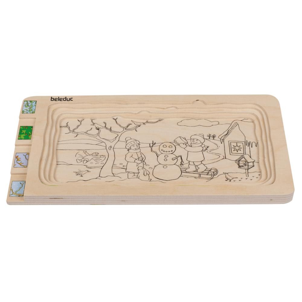 beleduc Puzzle 4 Jahreszeiten, Puzzleteile, 36 Teile, aus Holz, Frühling, Sommer, Herbst und Winter