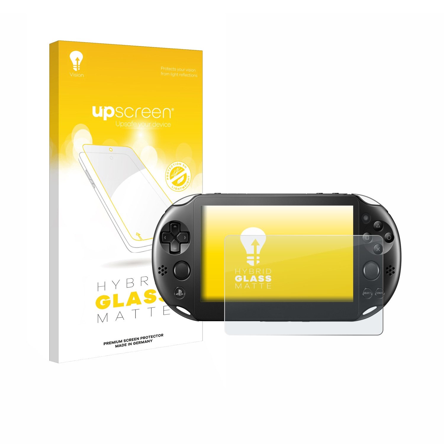 upscreen Displayschutzglas Folie für Sony Playstation PS Vita Slim, Schutzfolie Glas Panzer Display Schutz matt