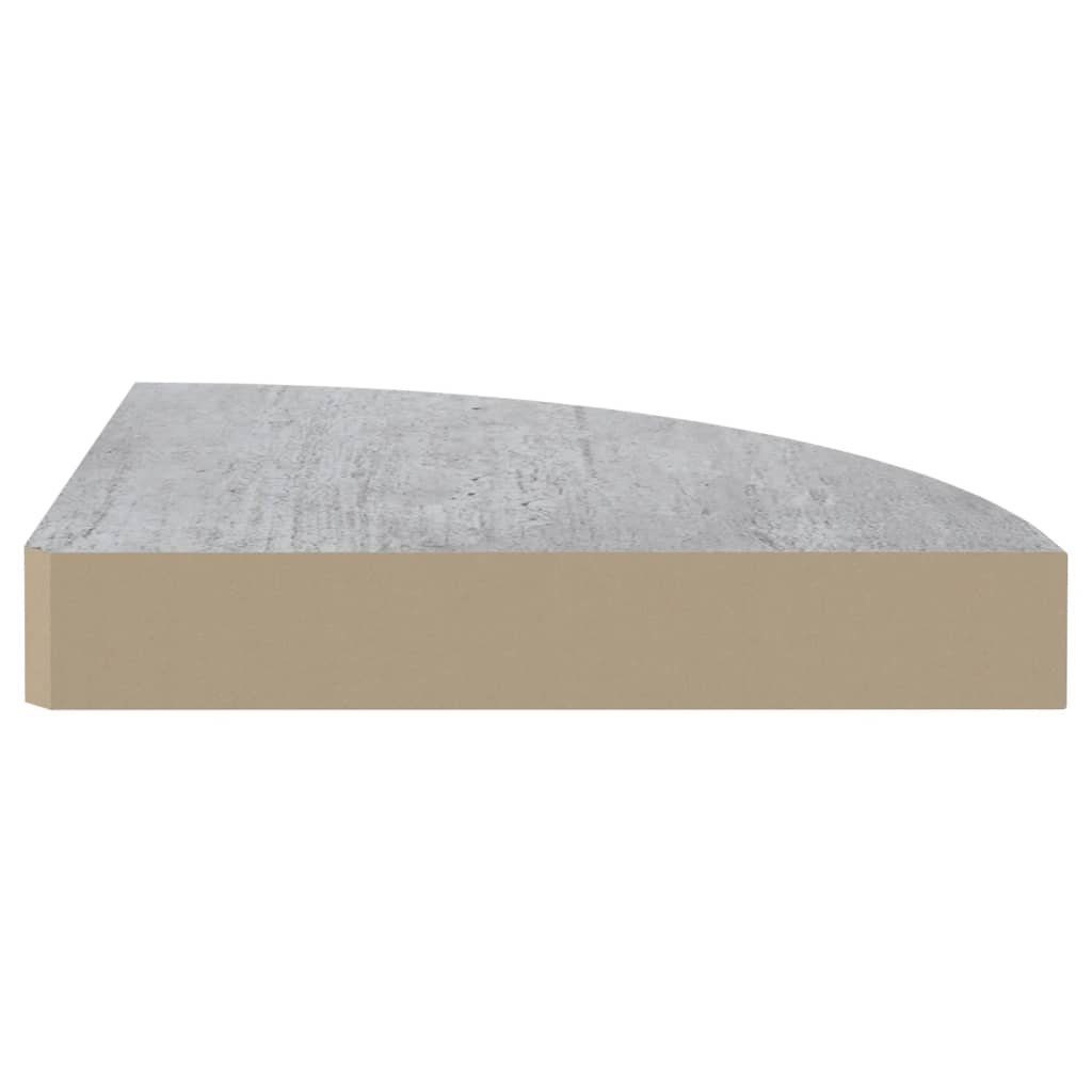 furnicato Wandregal Eck-Schweberegale 4 cm Betongrau 25x25x3,8 Stk. MDF