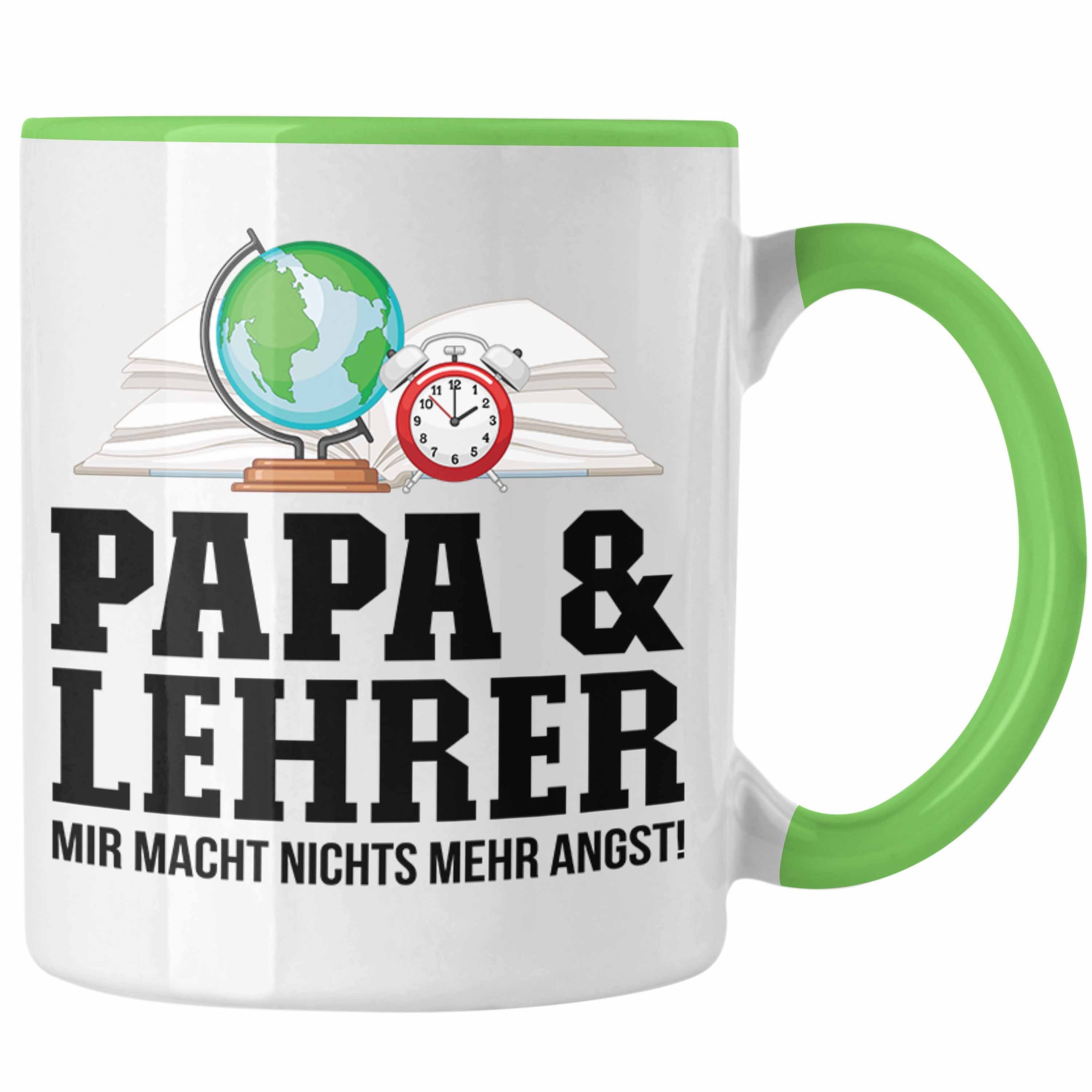 Trendation Tasse Trendation - Papa und Lehrer Tasse Geschenkidee Vater für Lehrer Gebur Grün