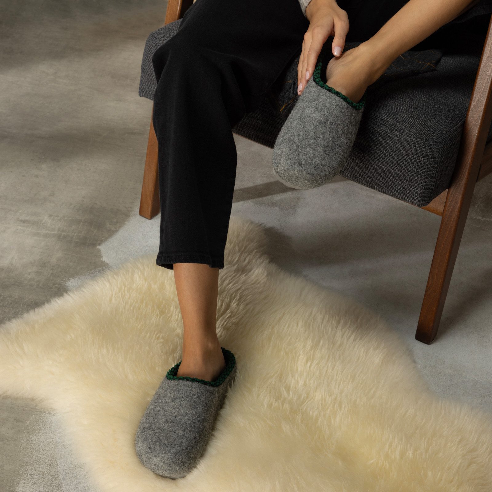 Pantoffelmann Filzclogs mit Fußbett Filzhausschuhe Herren Damen Filz Clog Hausschuhe Hausschuh (1 Paar) hoher Tragekomfort, angenehme Passform