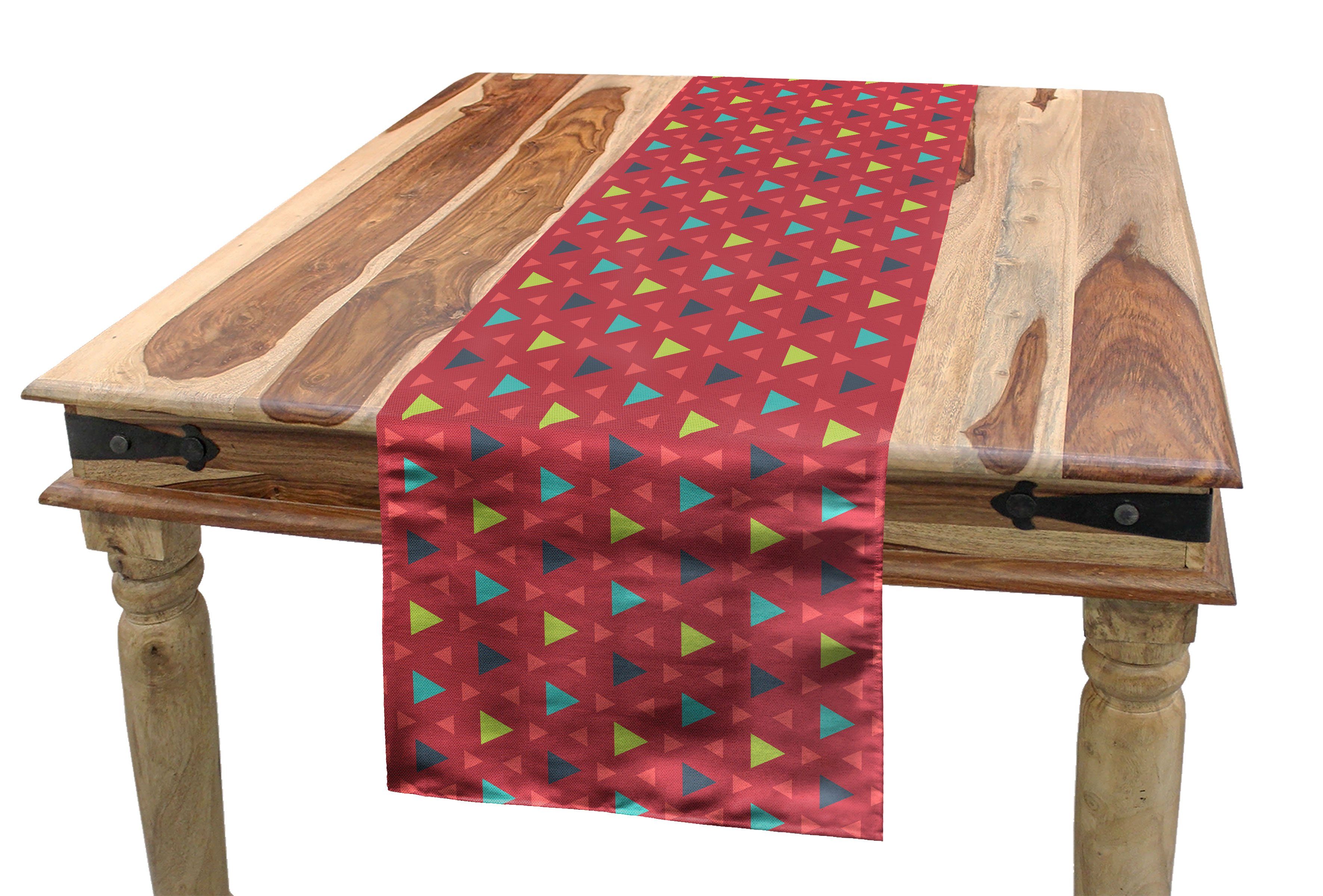 Tischläufer Dekorativer Rechteckiger Geometrisches Küche Tischläufer, Dreieck-Muster Esszimmer Abakuhaus Bunt