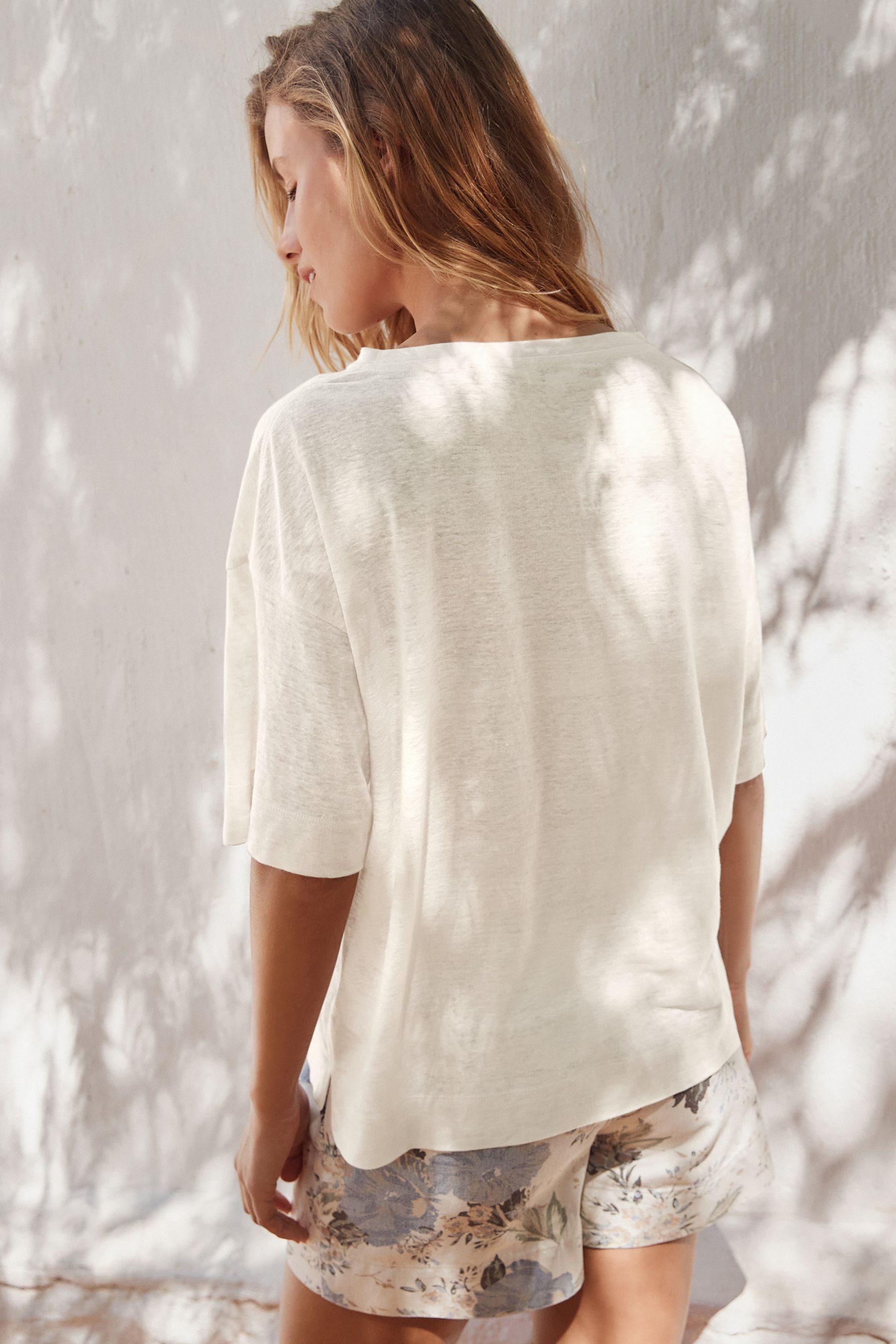 Next T-Shirt Premium Kurzarm-T-Shirt aus 100 % Leinen (1-tlg) günstig online kaufen