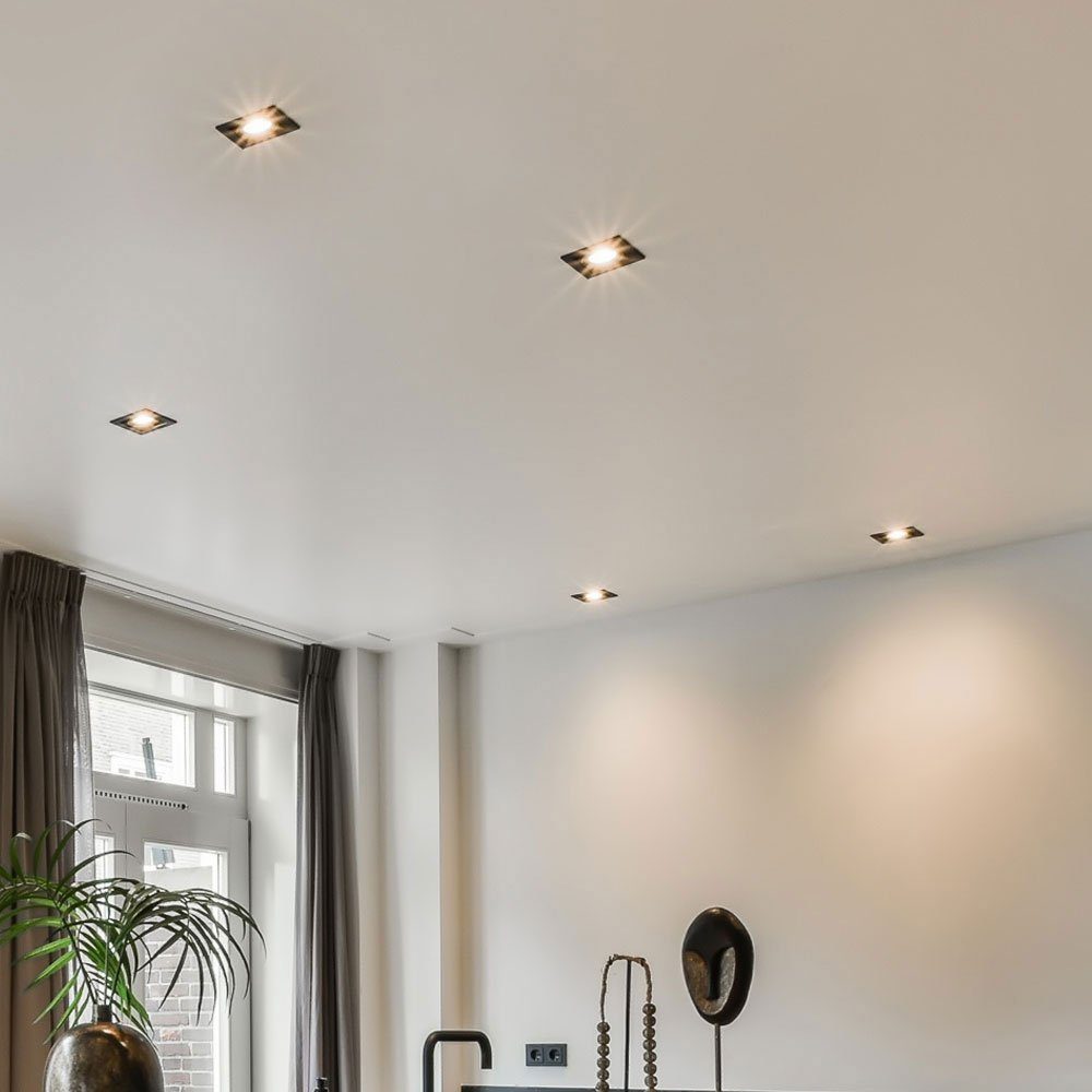 Nordlux LED Einbaustrahler, Lampe Wohn ALU Einbau Zimmer Strahler Leuchte Leuchtmittel Spot Warmweiß, Decken Bade inklusive