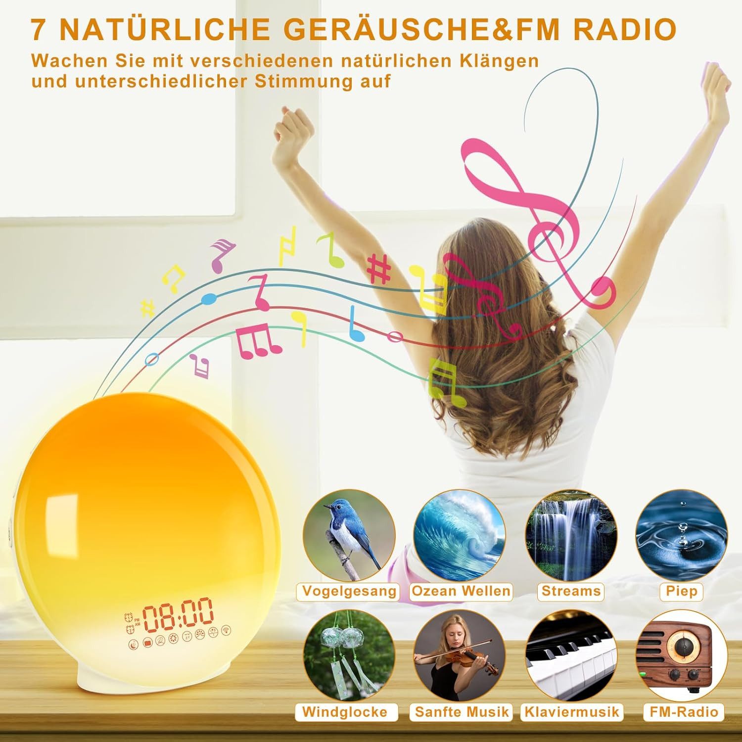 BlingBin Tageslichtwecker Wecklichtwecker Radiowecker Sonnenauf 7 günstig online kaufen