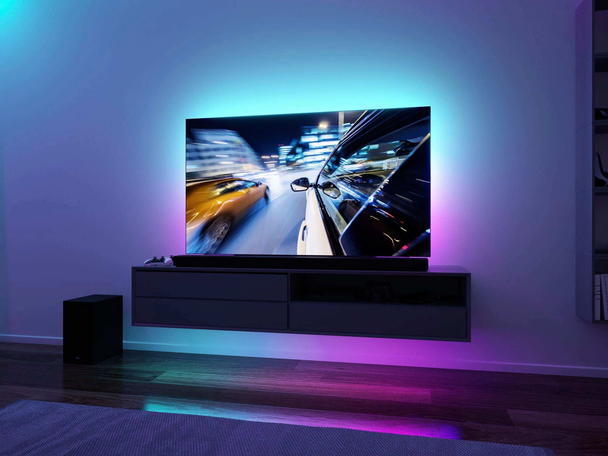 RGB Zoll Strip Rainbow Paulmann LED-Streifen 5W, 3,1m USB 75 1-flammig Dynamic TV-Beleuchtung LED