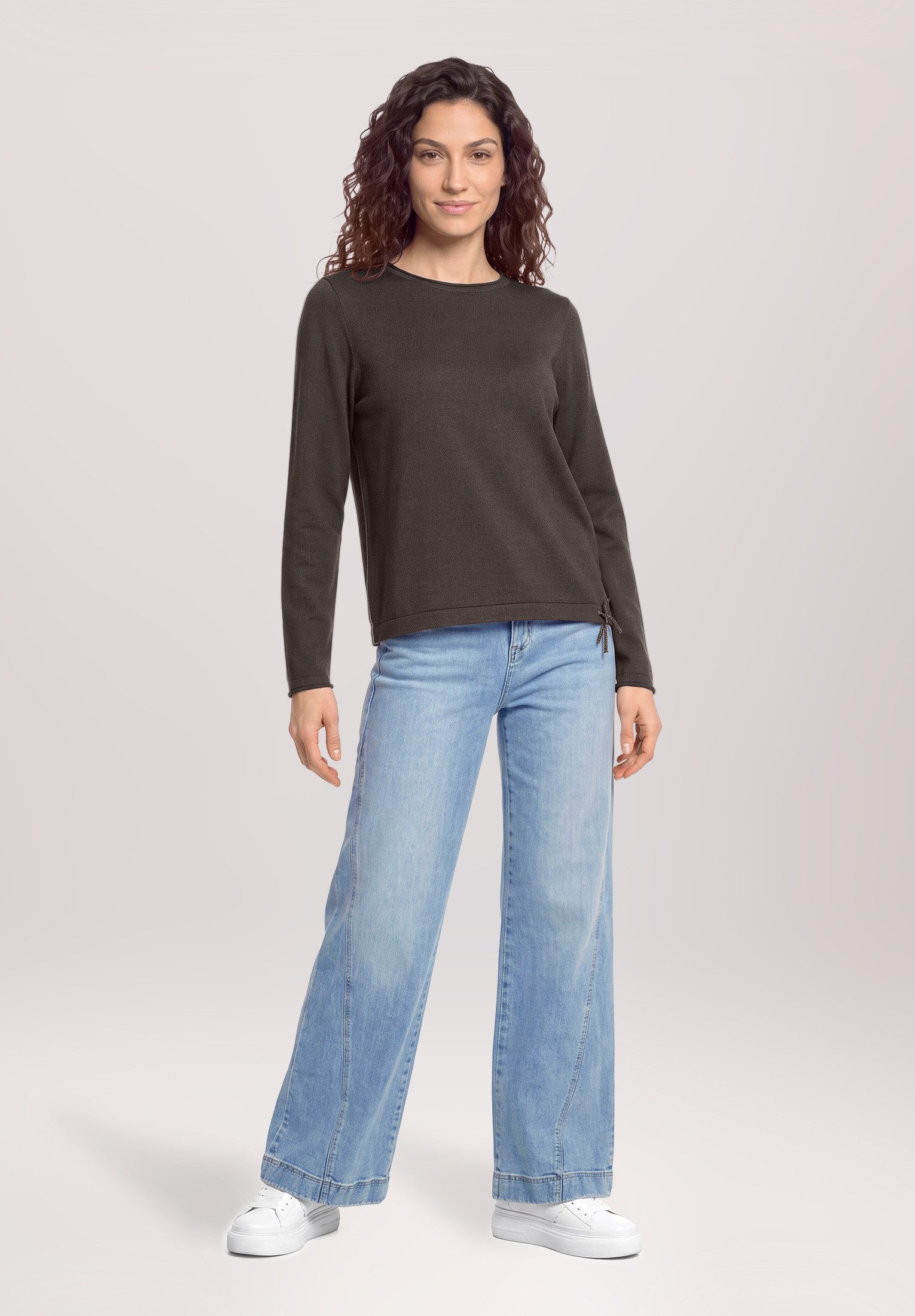 Cartoon Strickpullover Damen mit Rundhalsausschnitt (1-tlg)
